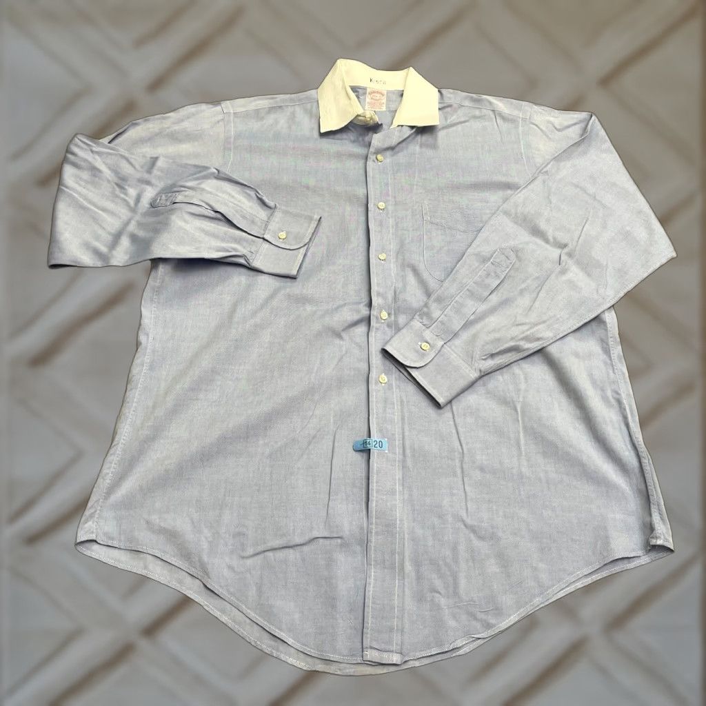 Brooks Brothers Brooks Brothers Dress Shirt Mens 15.5 Blue Long Sleeve Cotton Business Work Shirt Size 42R - 1 Thumbnail