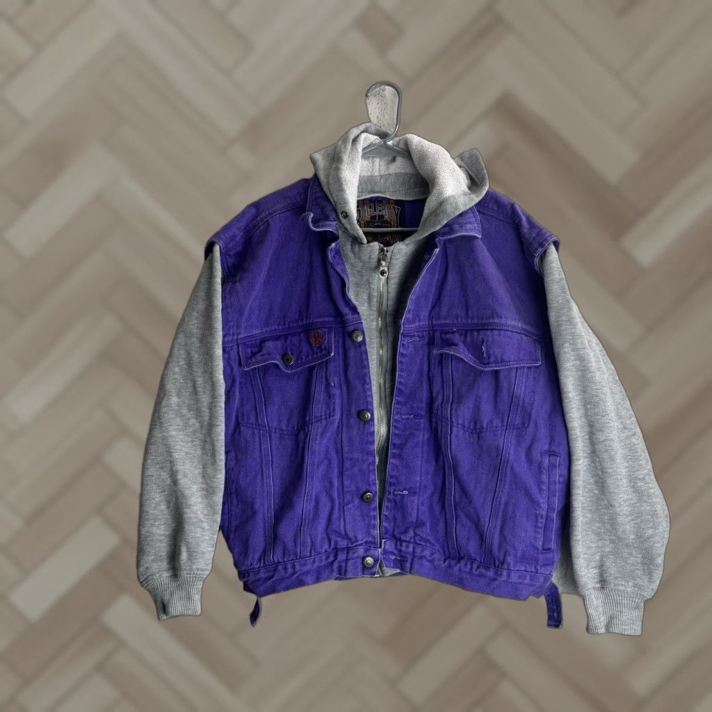 VINTAGE Bugle Boy 56 Denim Jacket XL Blue Unisex Adults Bomber Jacket Original Size XL