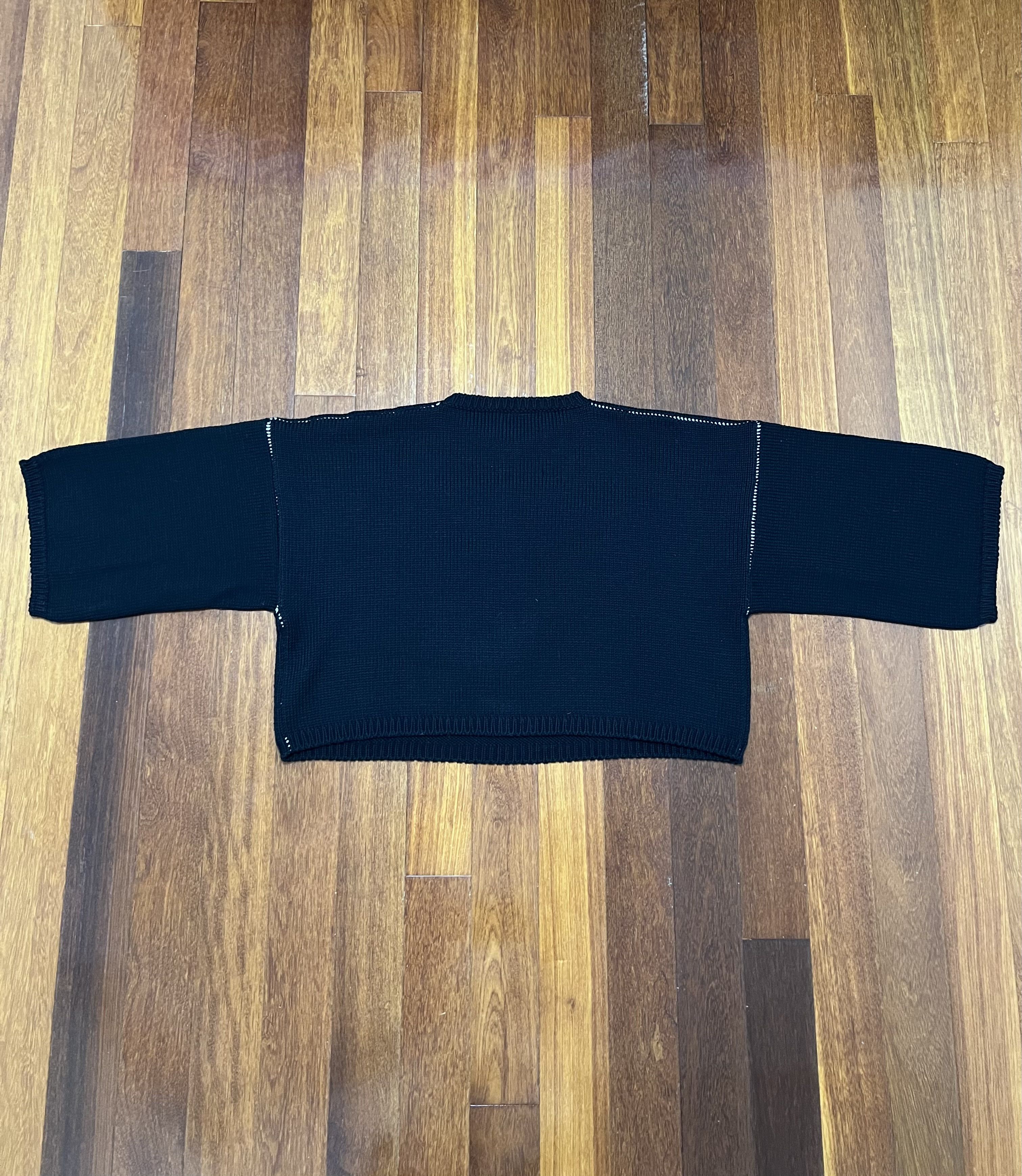 Raf Simons 💚 Raf Simons RS Cropped Wool Sweater Black Medium Size US M / EU 48-50 / 2 - 4 Thumbnail