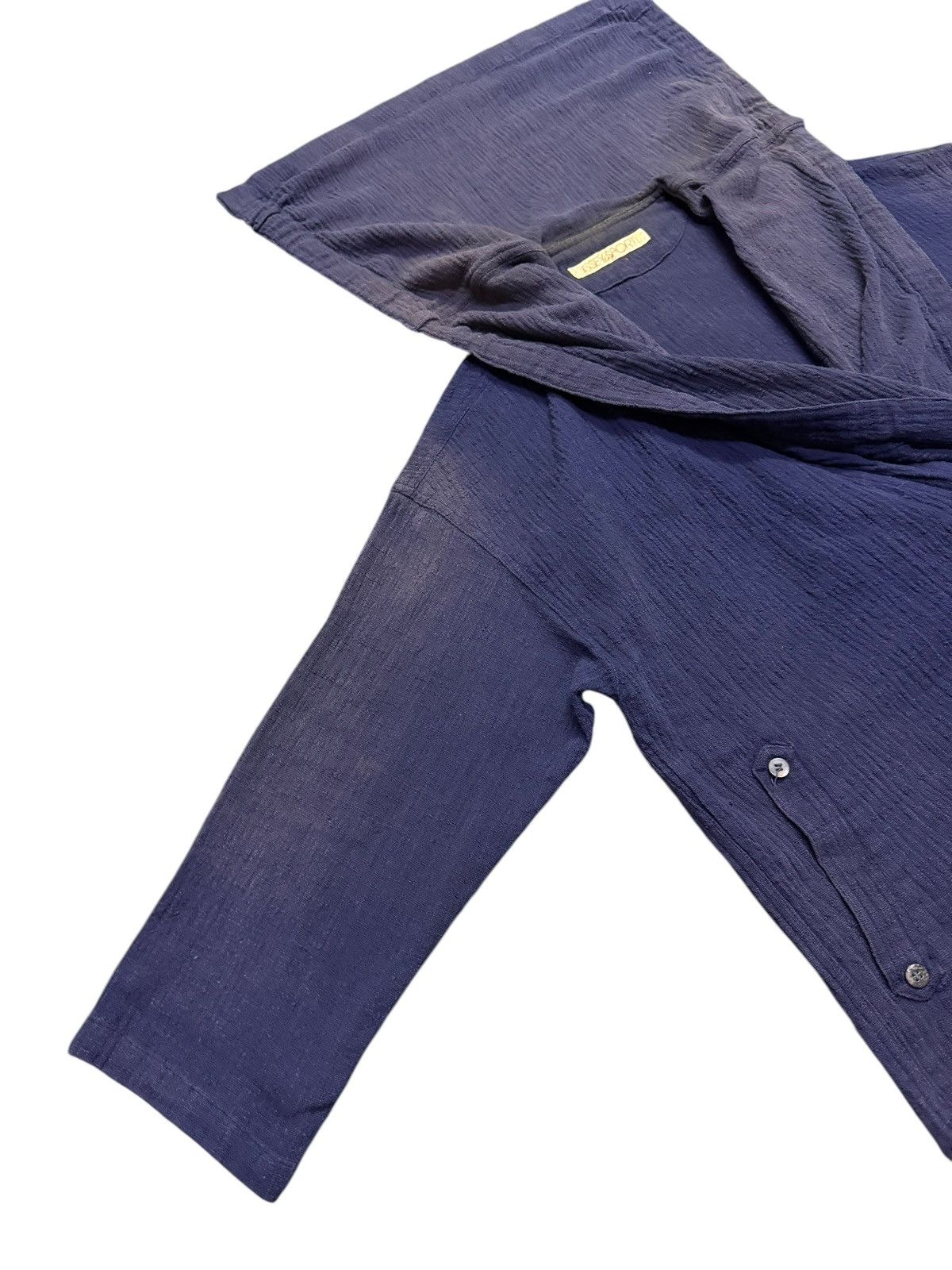 Issey Miyake RARE!! Vintage 70s Issey Miyake Asymmetrical Indigo Kimono Size US M / EU 48-50 / 2 - 3 Thumbnail