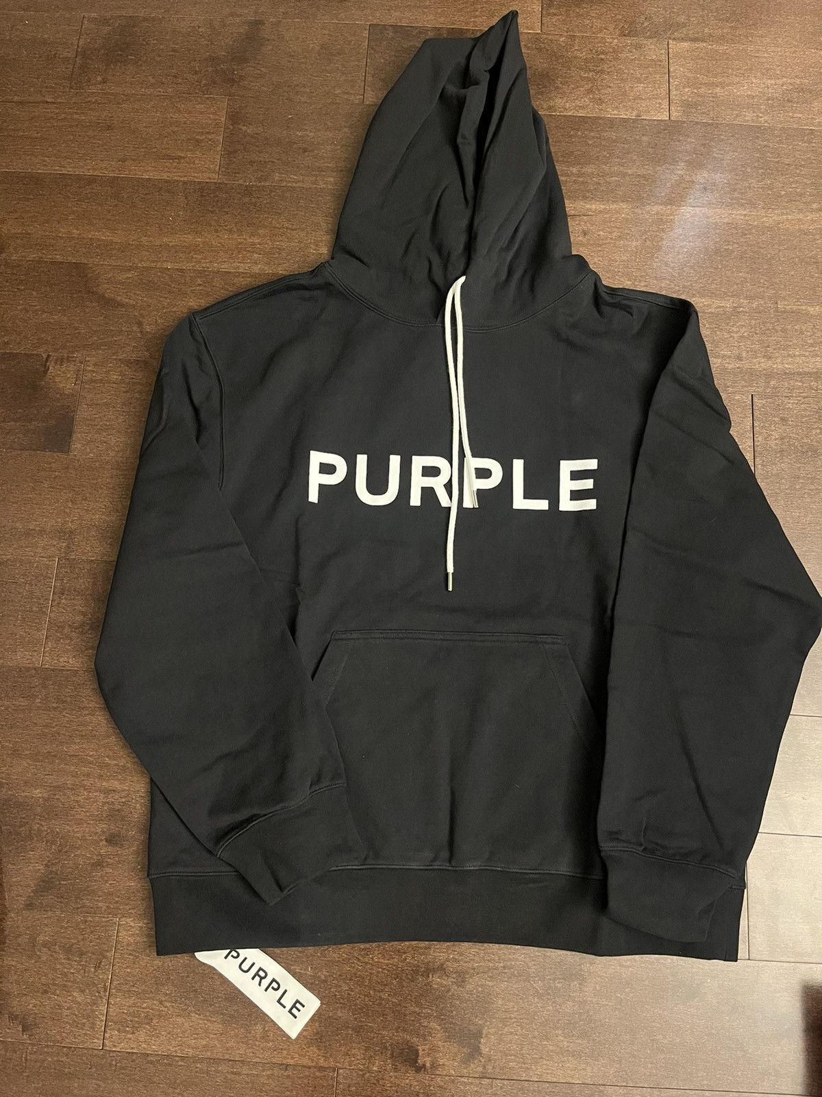 image of Classic Purple Brand Logo Hoodie in Black, Men's (Size 2XL)