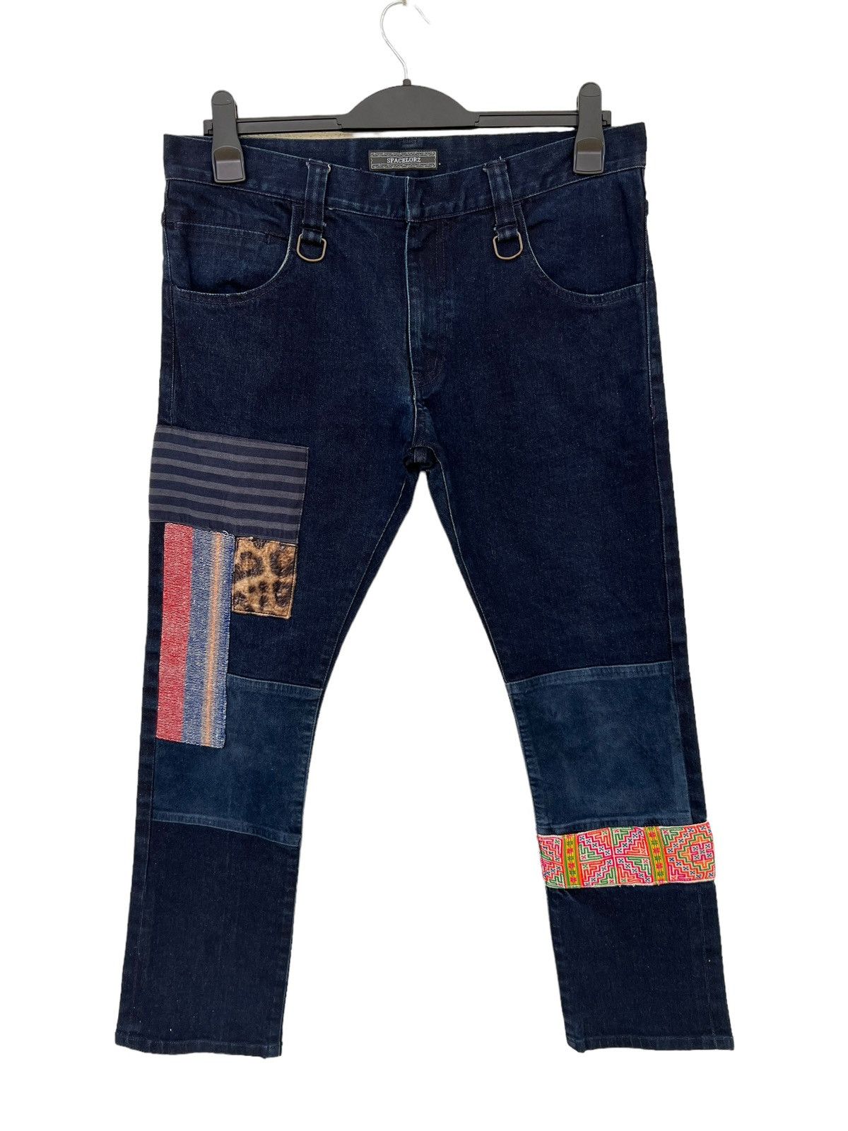 Indigo SPACELORZ Japan Boro Patchwork Indigo Blue Slim Denim Jeans Size US 32 / EU 48 - 6 Thumbnail
