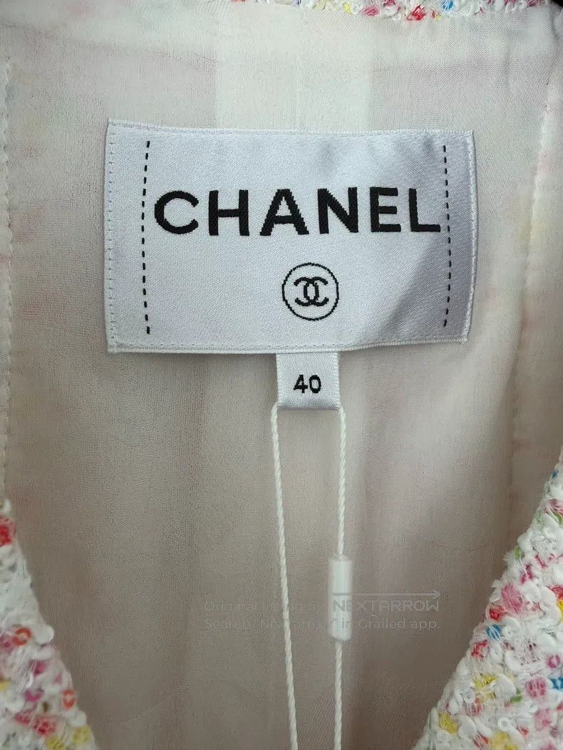 Chanel Chanel Light pink sequined tweed jacket Size S / US 4 / IT 40 - 4 Thumbnail