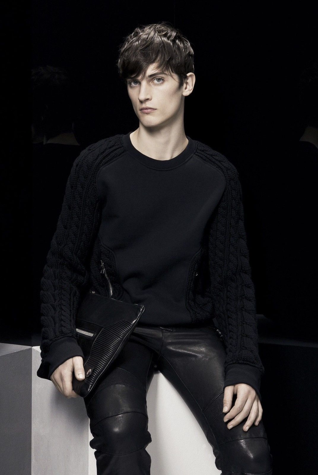 Balmain BALMAIN FW2014 Army Cabel Knit Zip Sweater Decarnin Black Size US M / EU 48-50 / 2 - 4 Thumbnail