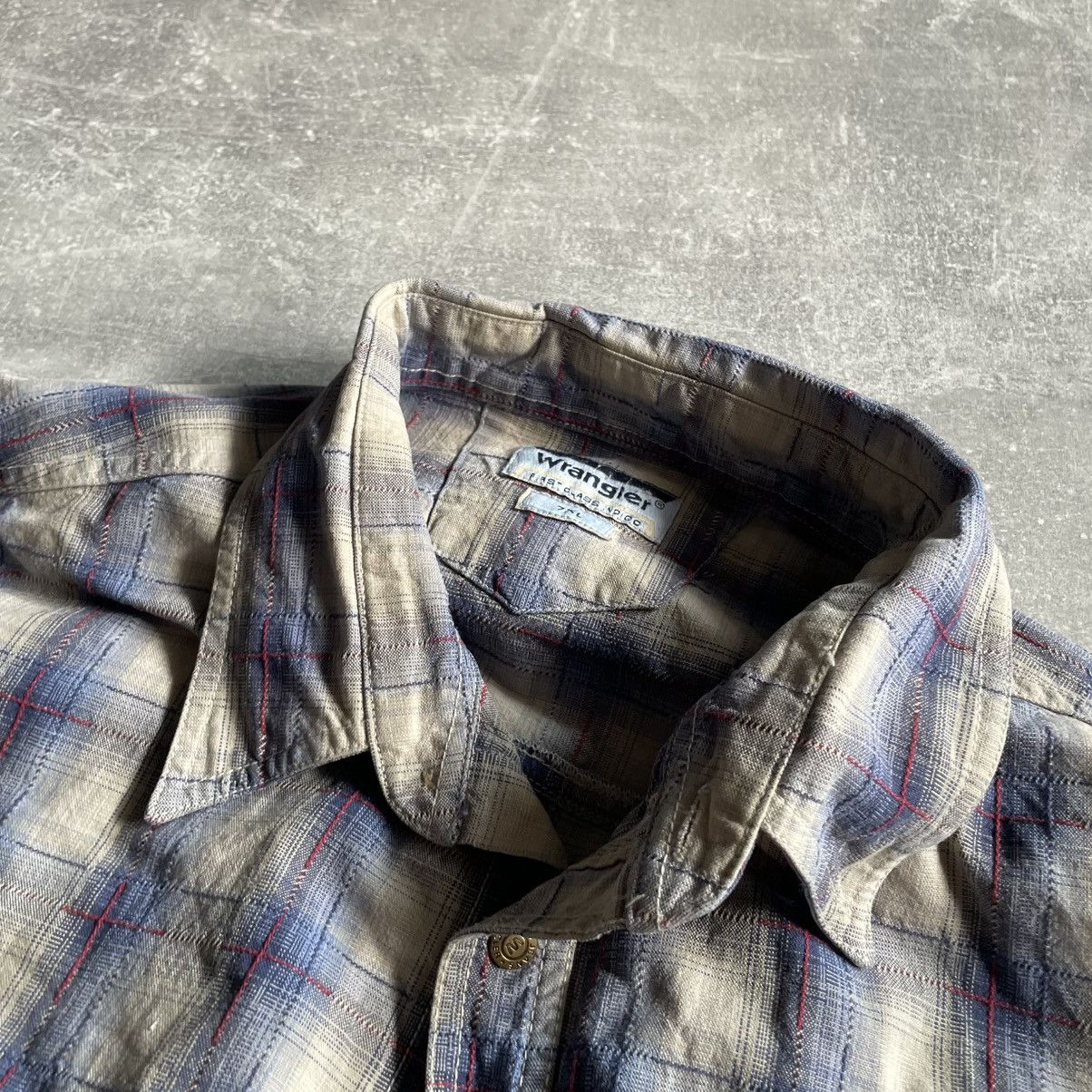Vintage × Wrangler Rare 90s Vintage Wrangler indigo Aztec Western Shirt Strip Size US XXL / EU 58 / 5 - 6 Thumbnail
