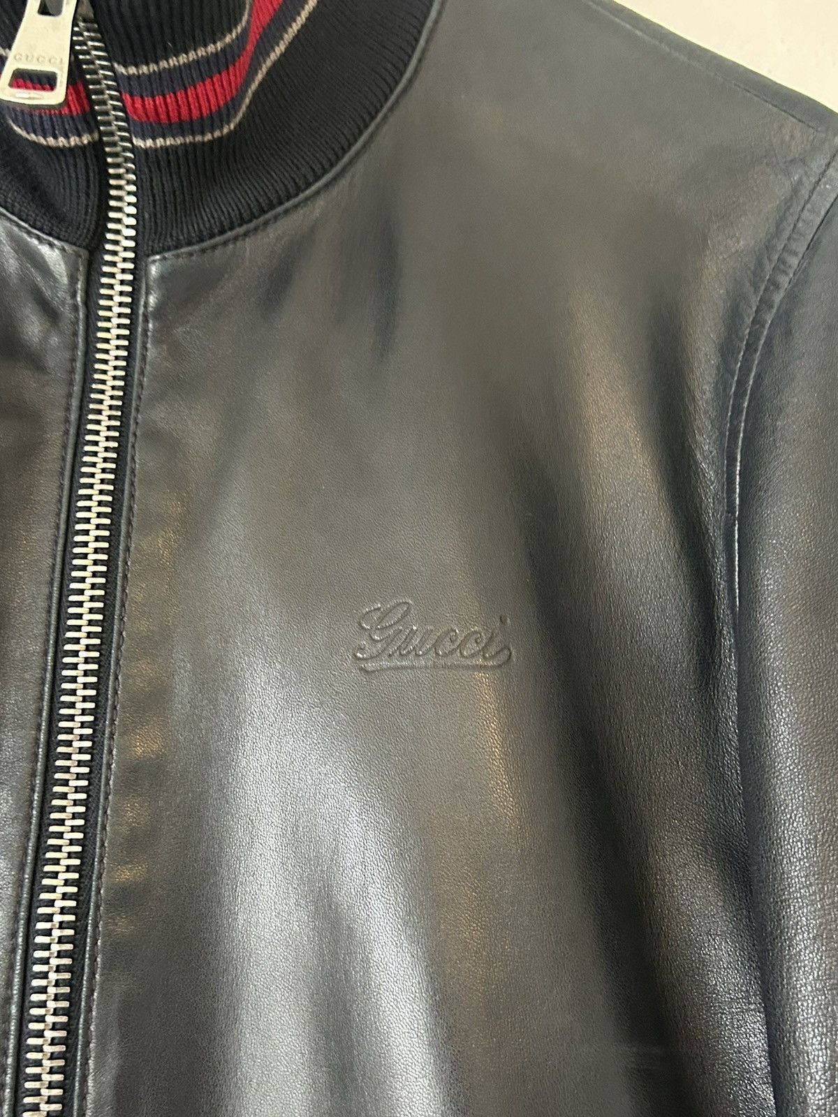 Gucci Gucci Black Lambskin Leather Bomber Jacket - Size IT 46 Size US S / EU 44-46 / 1 - 2 Thumbnail