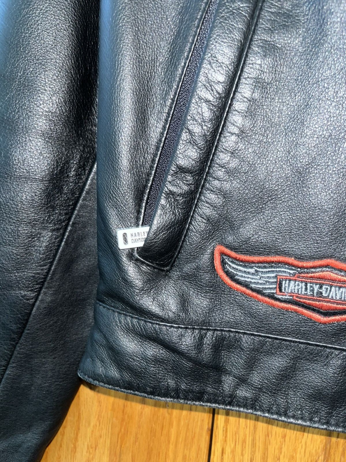 Harley Davidson Mint NOS 2002 Harley-Davidson Hacienda Leather Jacket Sz LW Size L / US 10 / IT 46 - 9 Thumbnail