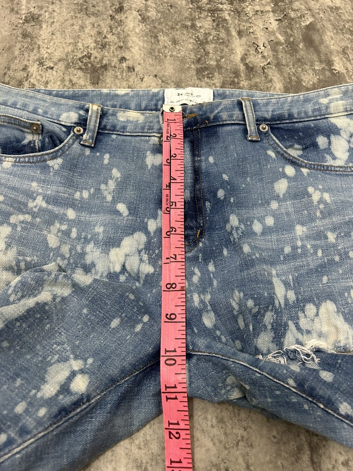 Japanese Brand Halo Tokyo Japan Acid Wash Distressed Jeans Size US 33 - 18 Thumbnail