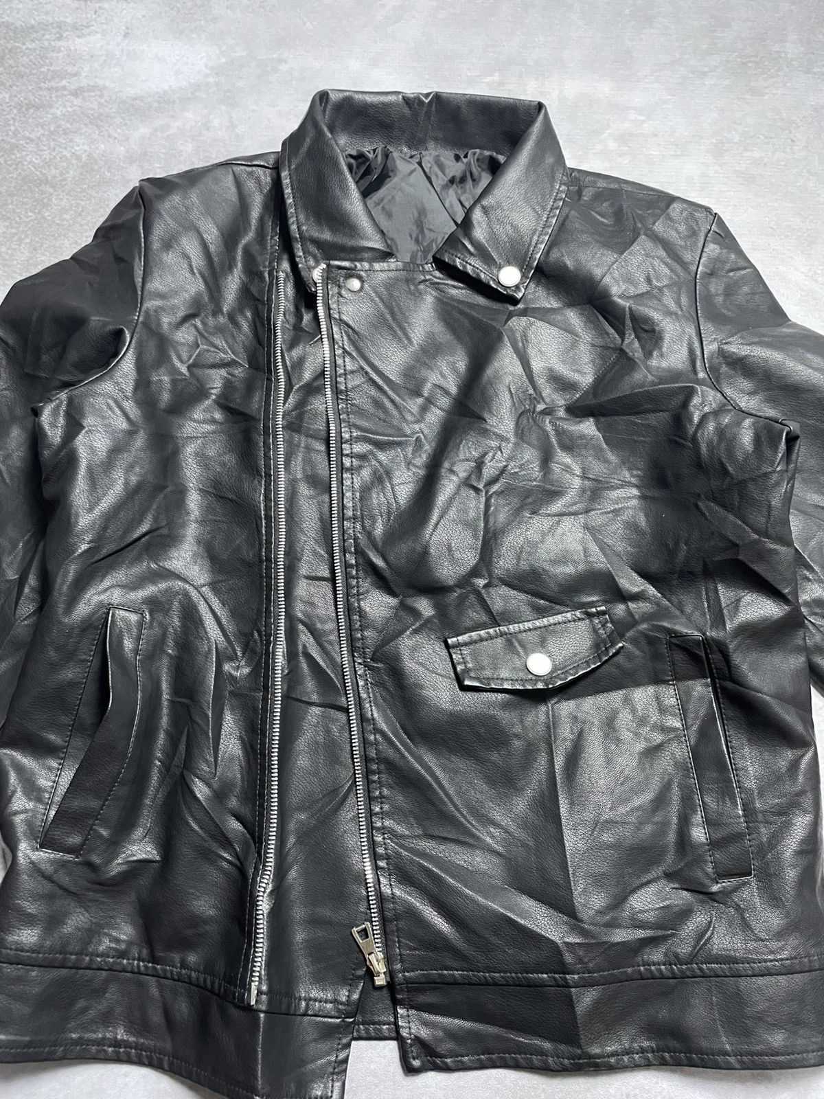 If Six Was Nine × Shein 2000’s Shein - Asymmetrical Leather Biker Jacket Size US L / EU 52-54 / 3 - 13 Thumbnail
