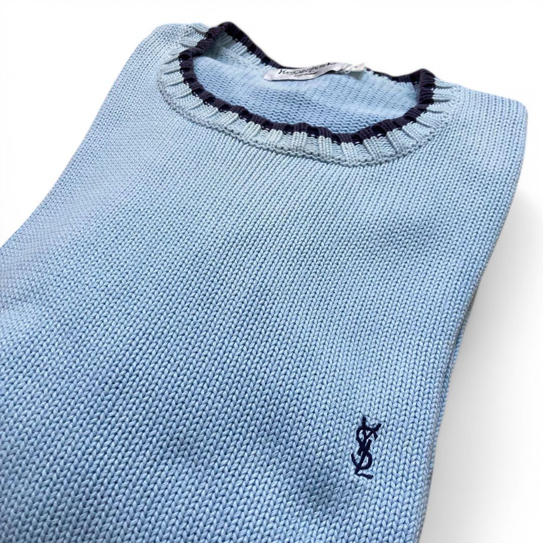 Yves Saint Laurent Yves Saint Laurent - S Vintage Light Blue Knit Sweater YSL Size US S / EU 44-46 / 1 - 2 Thumbnail