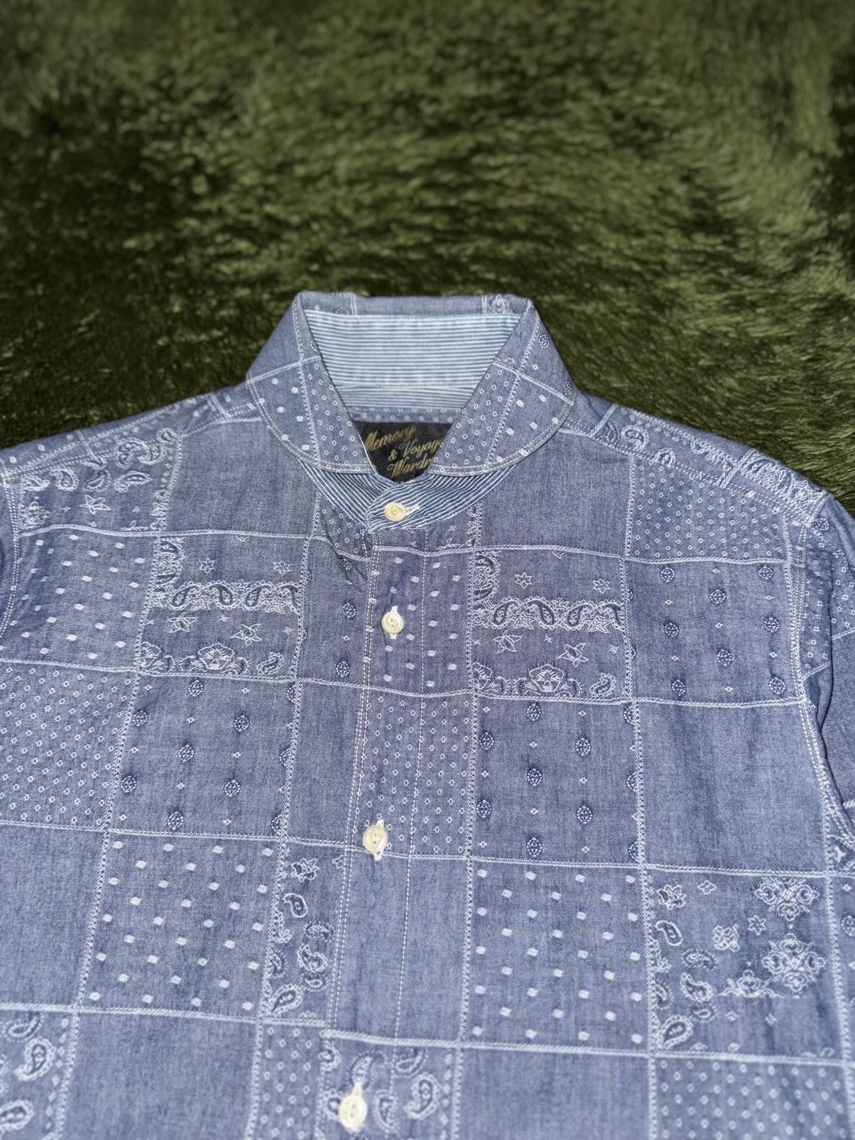Japanese Brand [42] Customellow MVW Paisley Patchwork Chambray Shirt Size US L / EU 52-54 / 3 - 3 Thumbnail