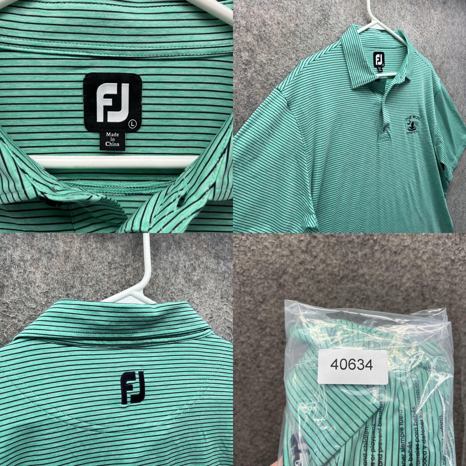 Footjoy FootJoy Polo Shirt Mens 2XL Green Striped The Muni Charleston Golf Performance Polo Shirt Mens Short Sleeve Green Striped 2XL FootJoy Size US XXL / EU 58 / 5 - 8 Thumbnail