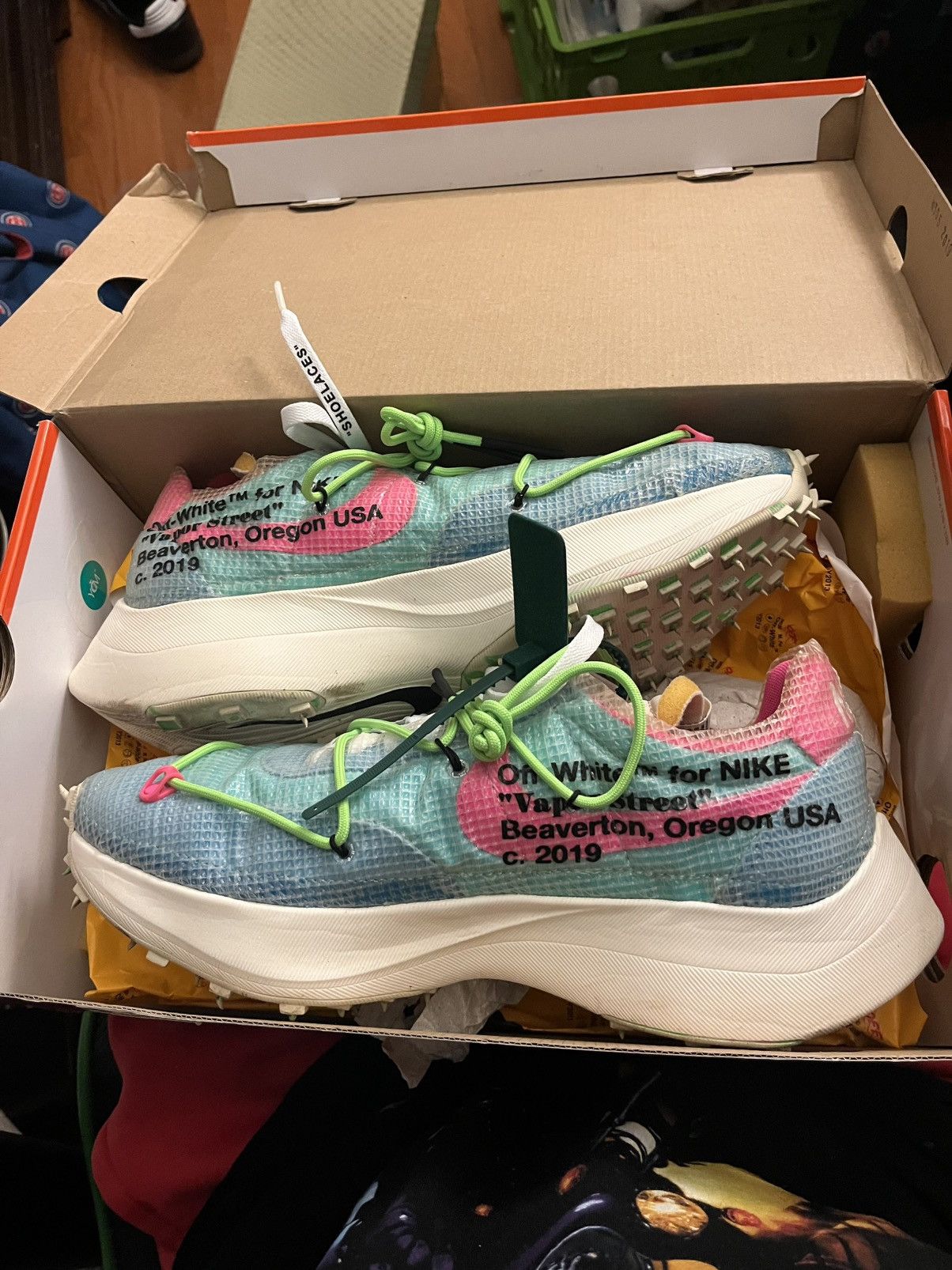 Nike Nike X Off White Light Blue Vapor Street Size US 12 / EU 45 - 2 Thumbnail