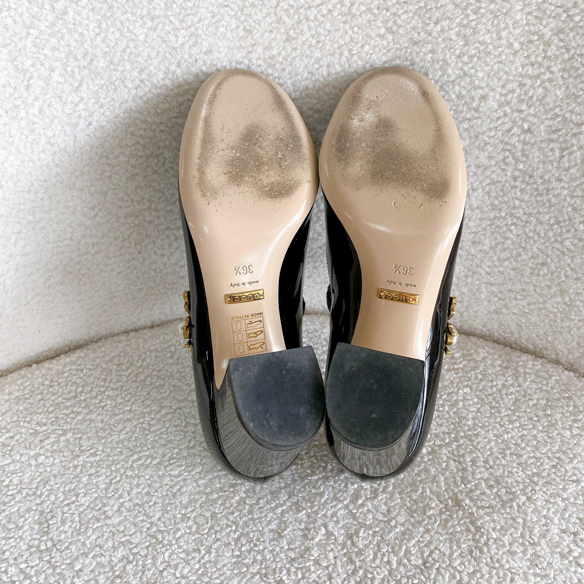 Gucci Gucci women's black patent leather high heels Size US 5.5 / IT 35.5 - 6 Thumbnail