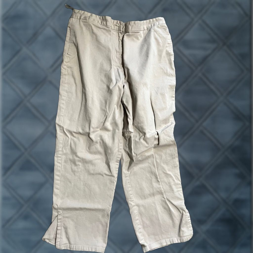 Anne Klein Anne Klein Pants Women size 14p Ivory Beige Cropped Capri Size 36" / US 14 / IT 50 - 1 Thumbnail