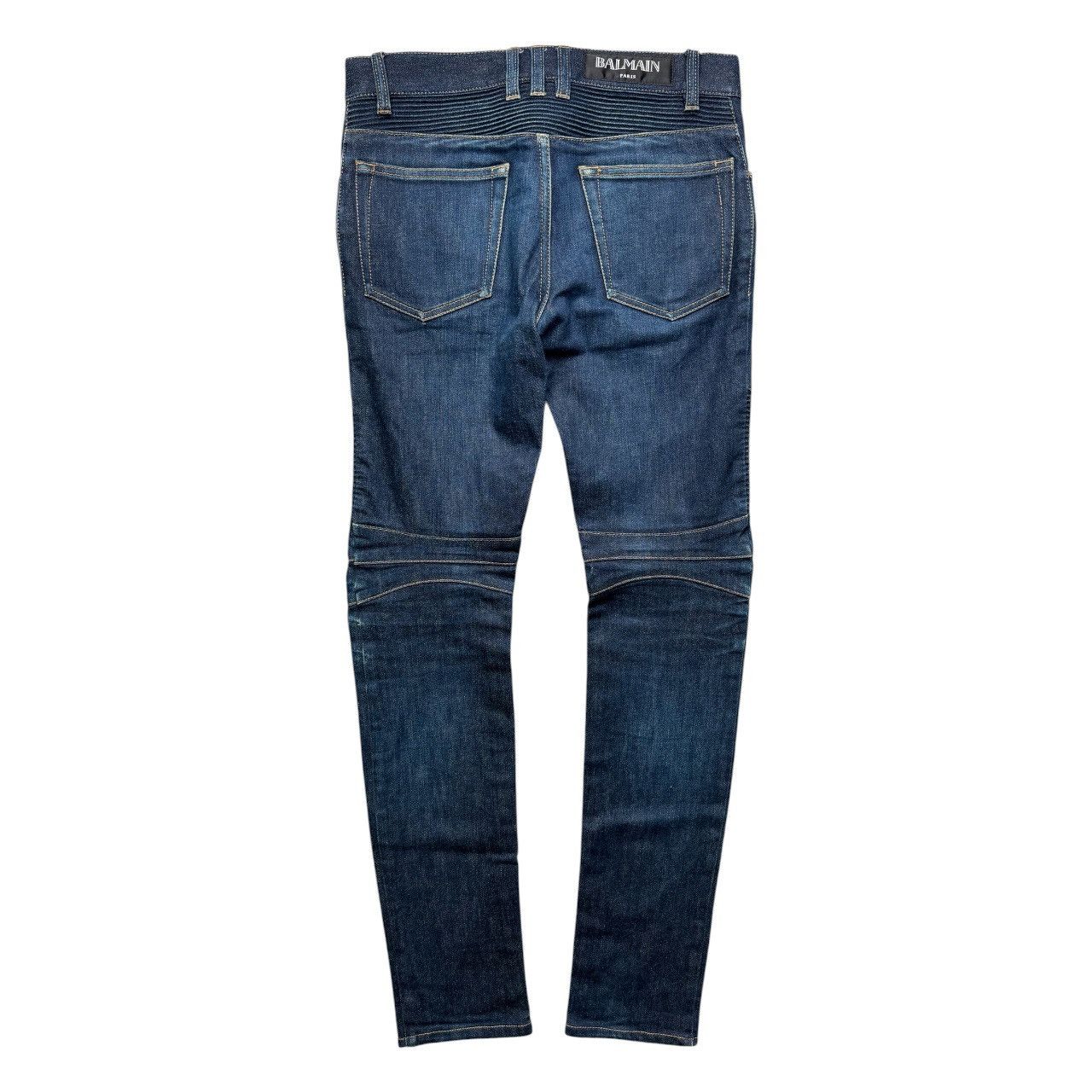 BALMAIN / Biker Rigid Denim Pants Balmain Grey Slim Fit Biker Jeans