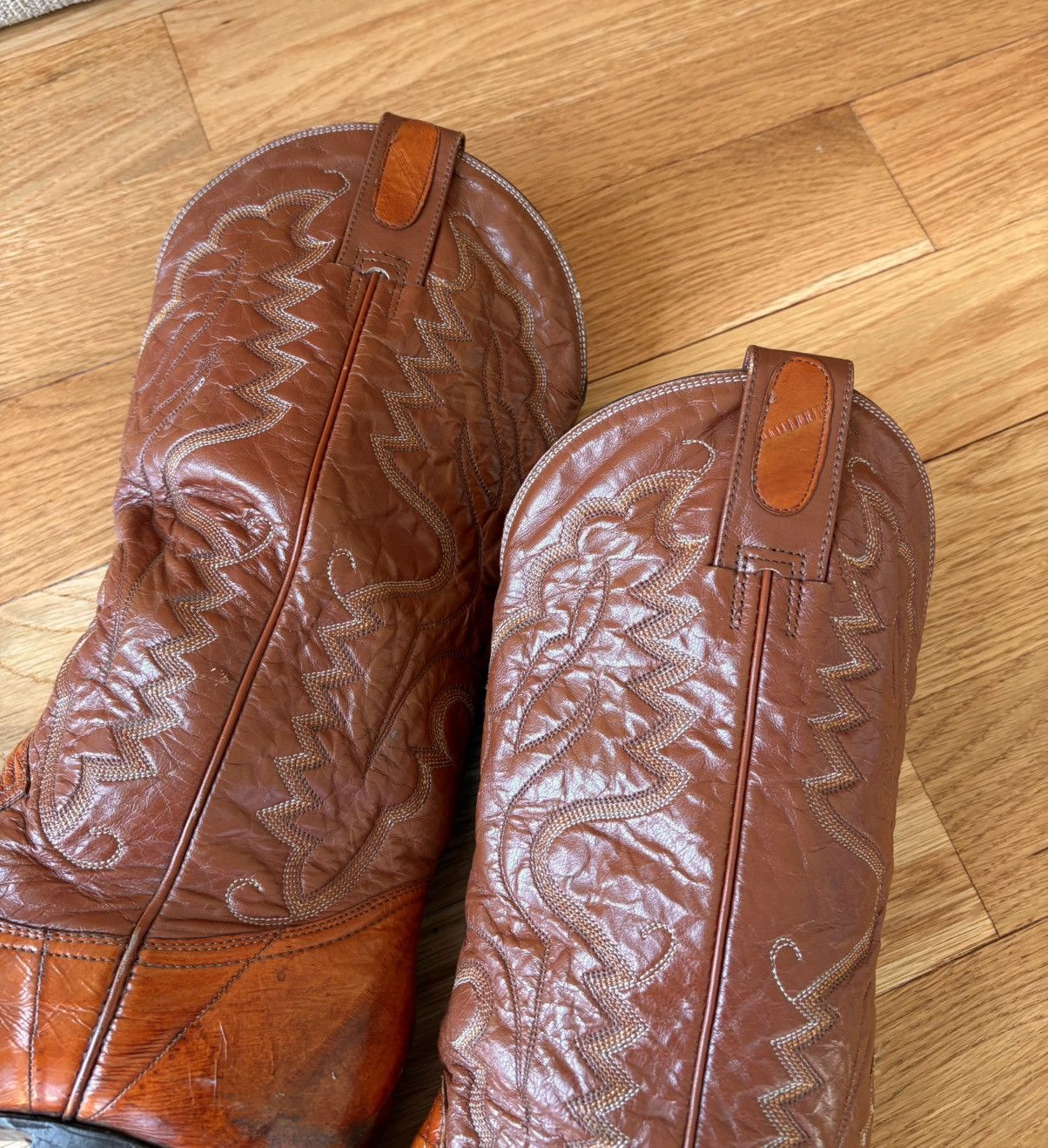 Other Montana Vintage 90s Eel Skin Cowboy Boots Tan Western 9 E Size US 9 / EU 42 - 6 Thumbnail