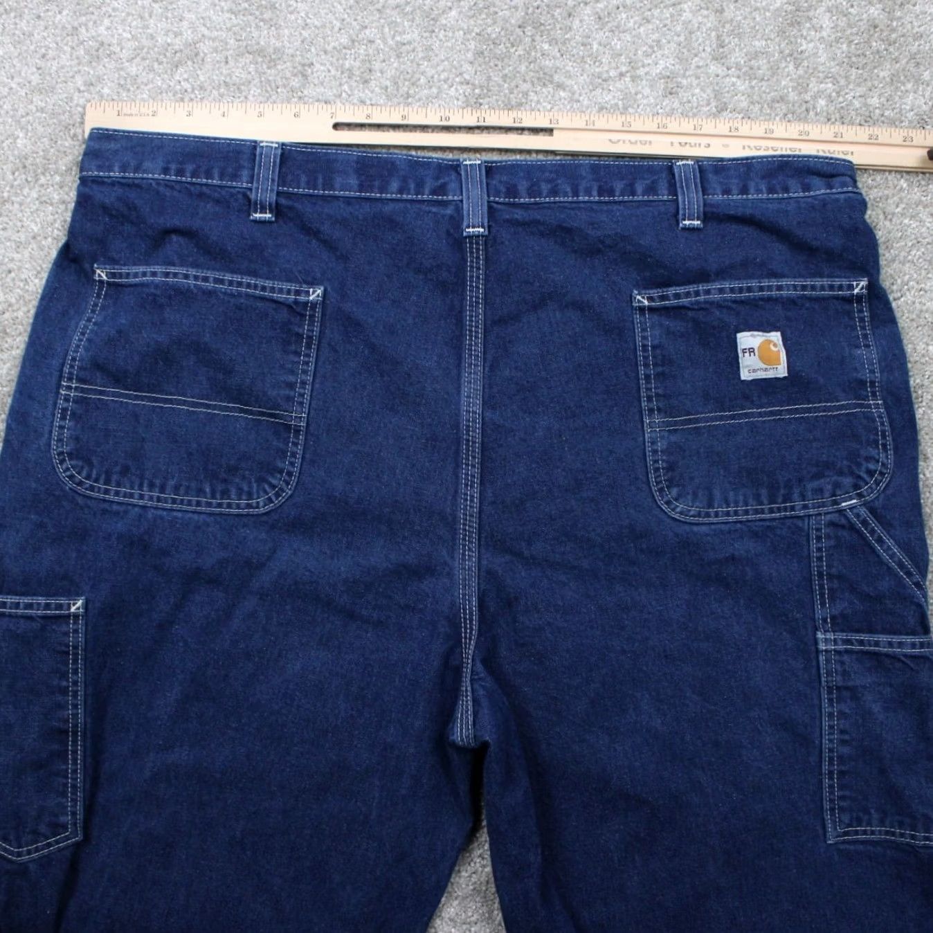 Carhartt Carhartt FR Jeans Mens 44x34 Blue Relaxed Fit Flame-Resistant Signature Denim Jeans Size US 44 / EU 60 - 7 Thumbnail