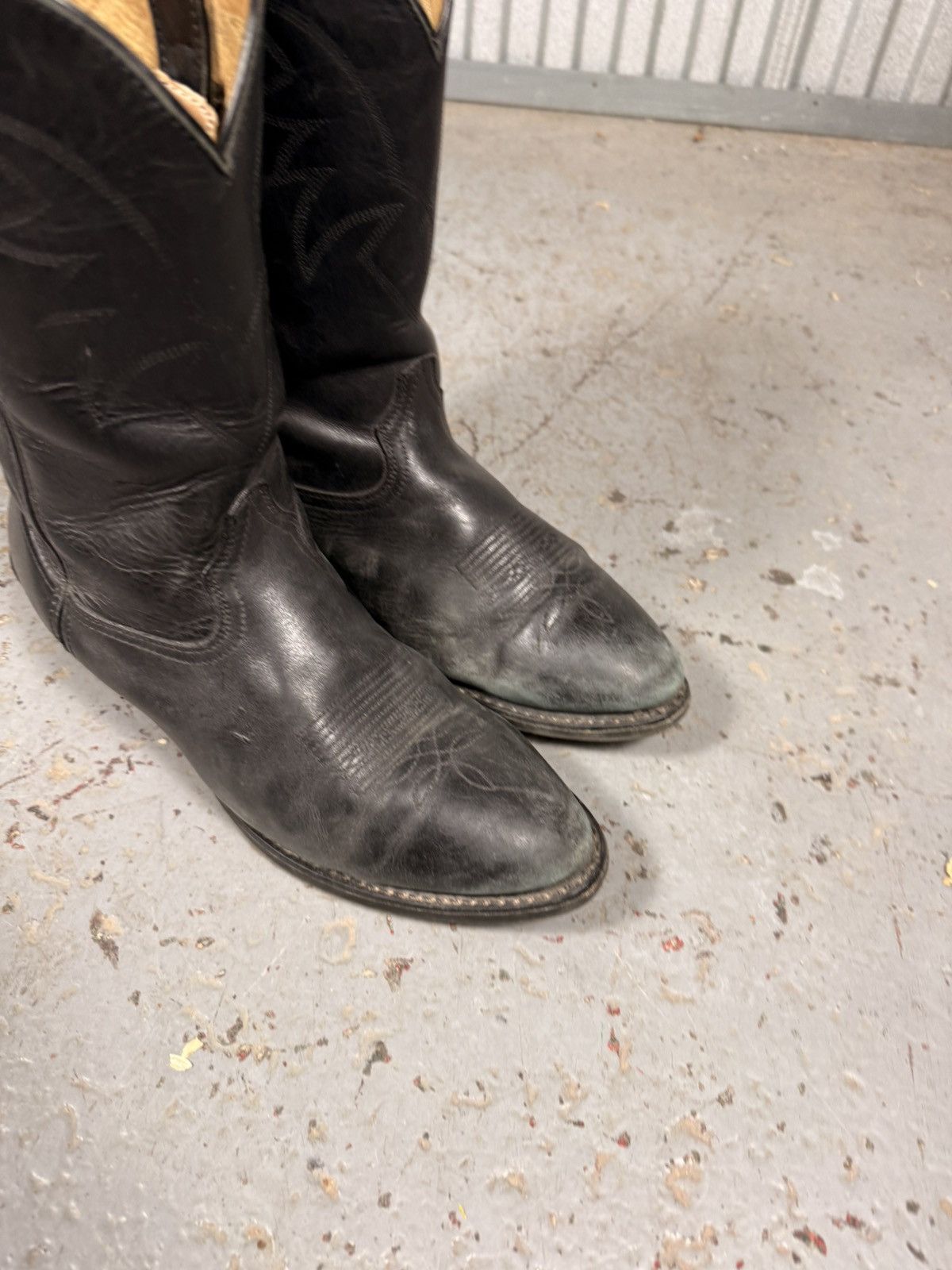 Durango 2000s Vintage Durango All Black Classic Cowboy Boots Size US 11 / EU 44 - 3 Thumbnail