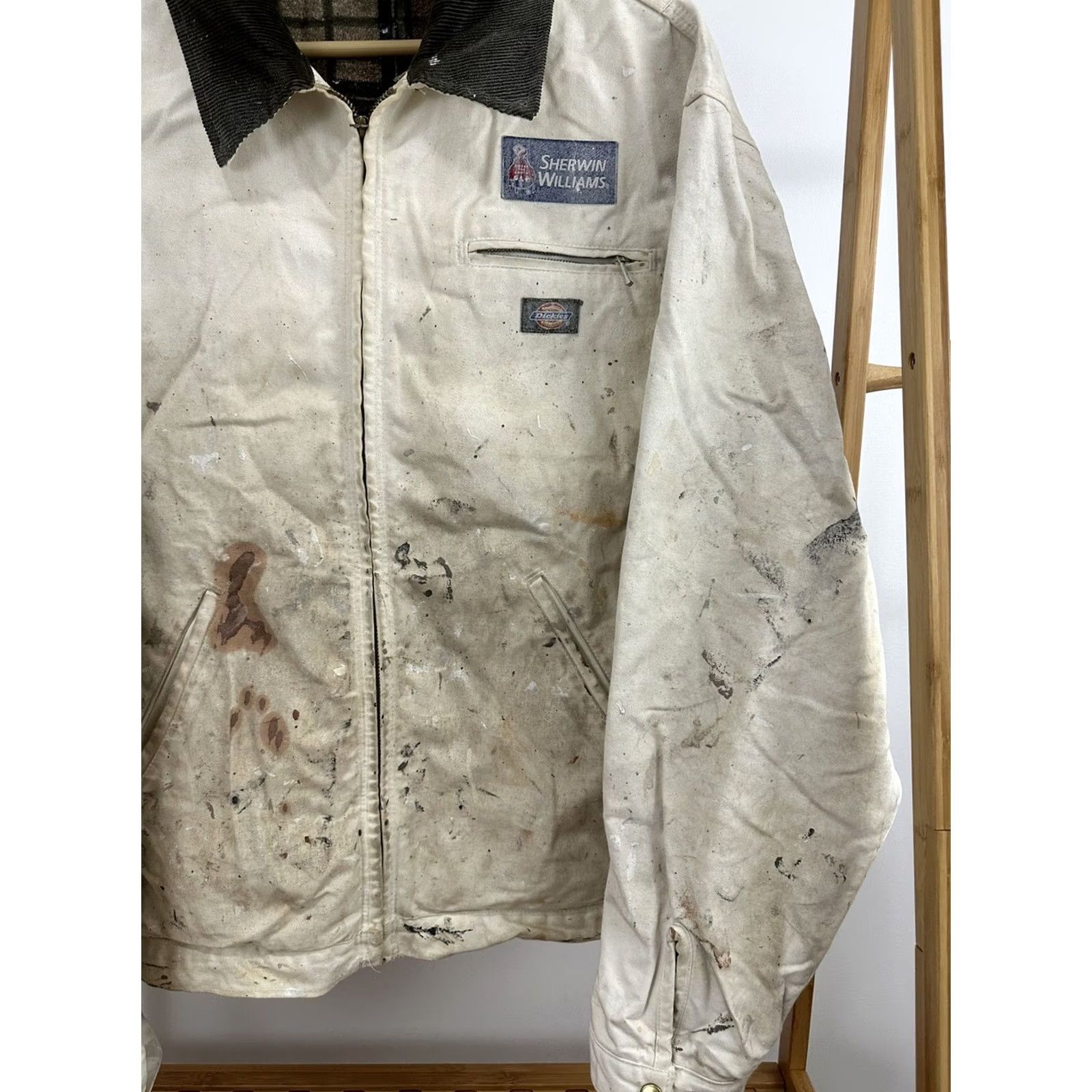 Dickies VTG Dickies Lined Detroit WIP Work Paint Spatter White Canvas Jacket XL Men's Vintage Dickies Jacket XL White Detroit Paint Spatter Size US XL / EU 56 / 4 - 6 Thumbnail