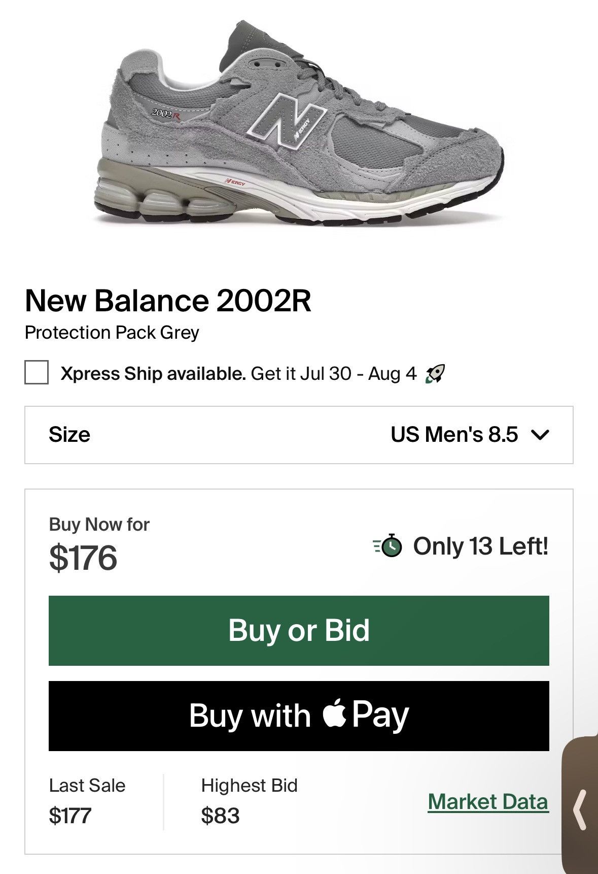New Balance New Balance 2002R Protection Pack Grey Size US 8.5 / EU 41-42 - 1 Thumbnail