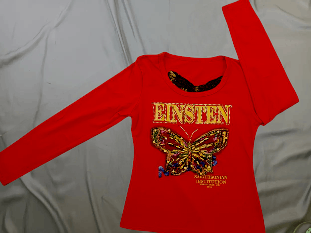 Japanese Brand EINSTEN Rhinestone Butterfly Embroidery *NO TAGS** Size US M / EU 48-50 / 2 - 21 Thumbnail