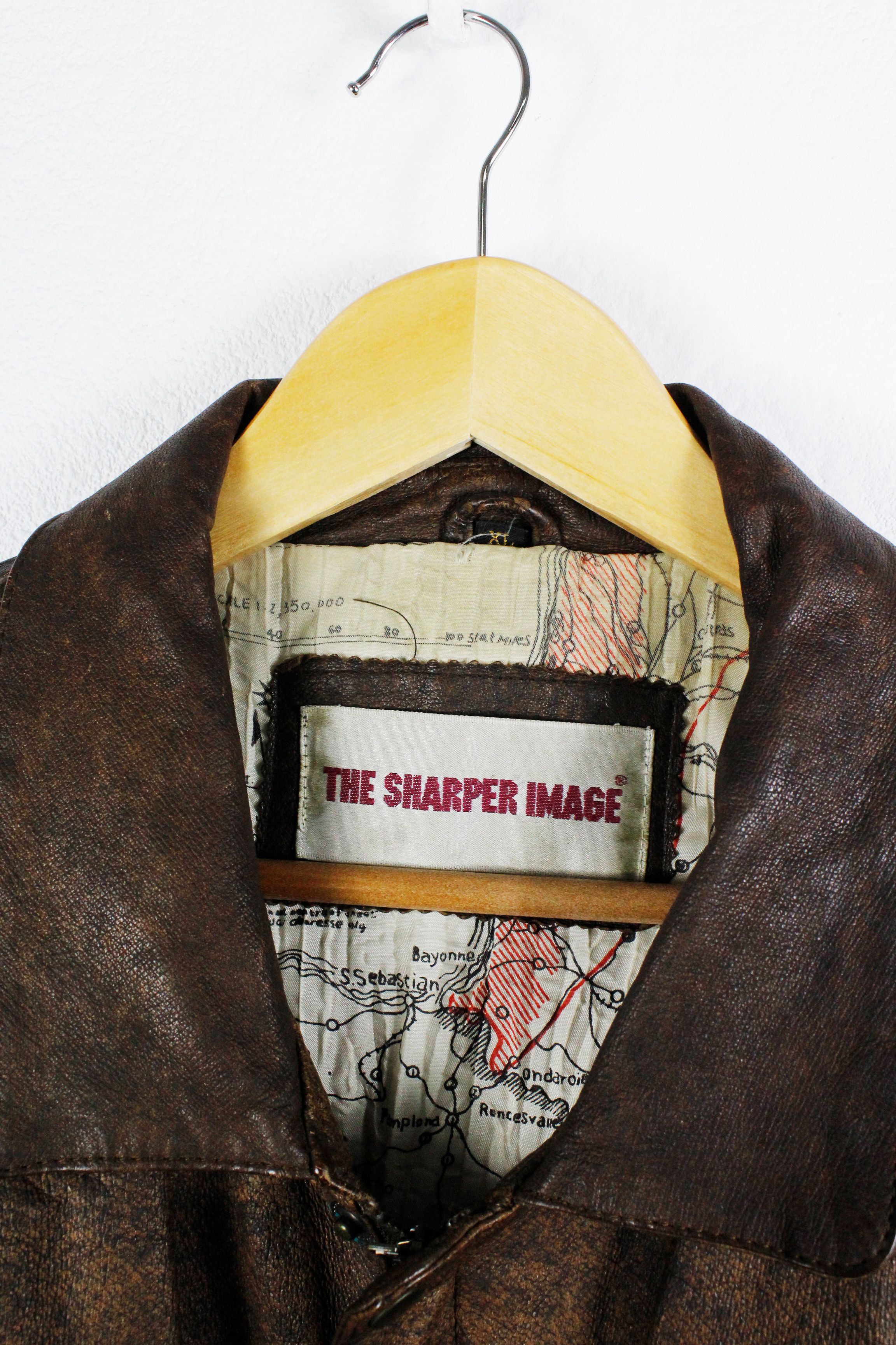 Vintage Vintage Sharper Image USA Enterprise Flight Leather Jacket Size US XL / EU 56 / 4 - 4 Thumbnail