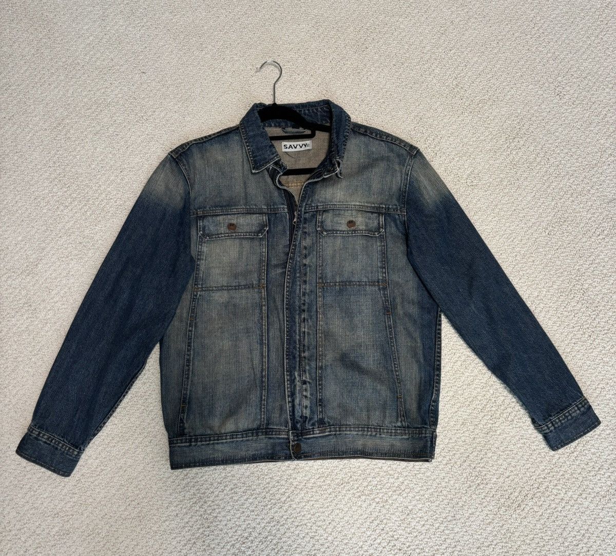 Vintage SAVVY (German Clothing Brand) Vintage Denim Jacket Size US M / EU 48-50 / 2 - 1 Thumbnail