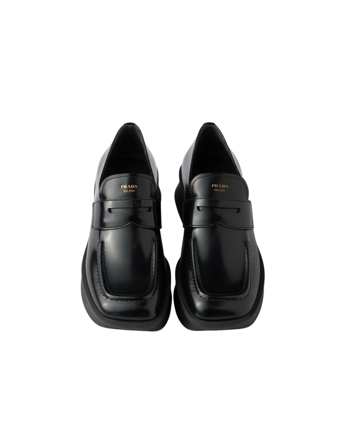 Prada PRADA $1370 Black Brushed Leather Loafers New/Authentic Size US 7 / IT 37 - 3 Thumbnail