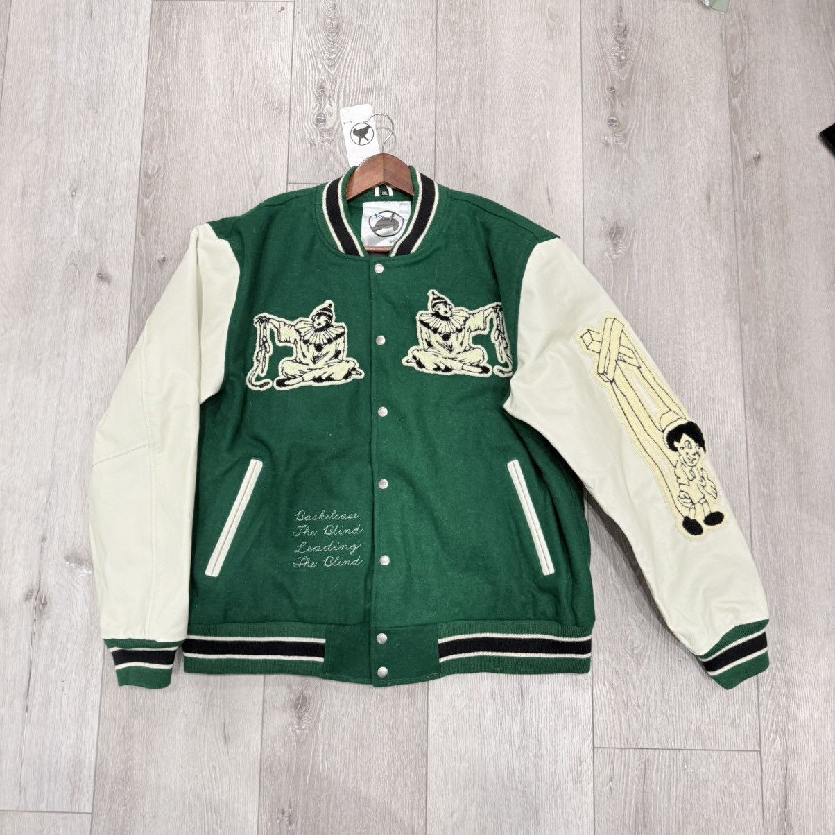 basketcase gallery Basketcase Gallery Marionette Varsity Jacket (Green) Size US XL / EU 56 / 4 - 2 Thumbnail