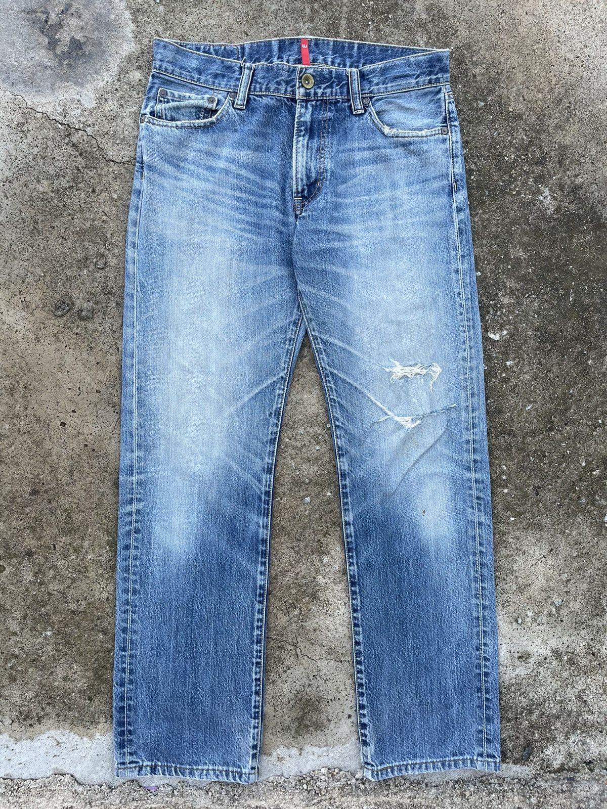Japanese Brand × Uniqlo 🔥Japanese Brand Uniqlo Distressed Denim W32🔥 Size US 32 / EU 48 - 2 Thumbnail