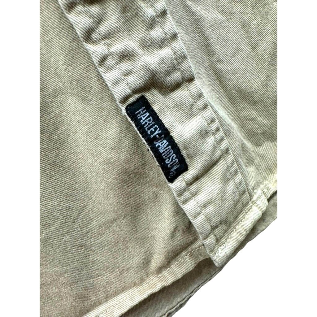Harley Davidson × Vintage 2000's Harley-Davidson Canvas Short Sleeve Button Up Shirt Size US L / EU 52-54 / 3 - 7 Thumbnail