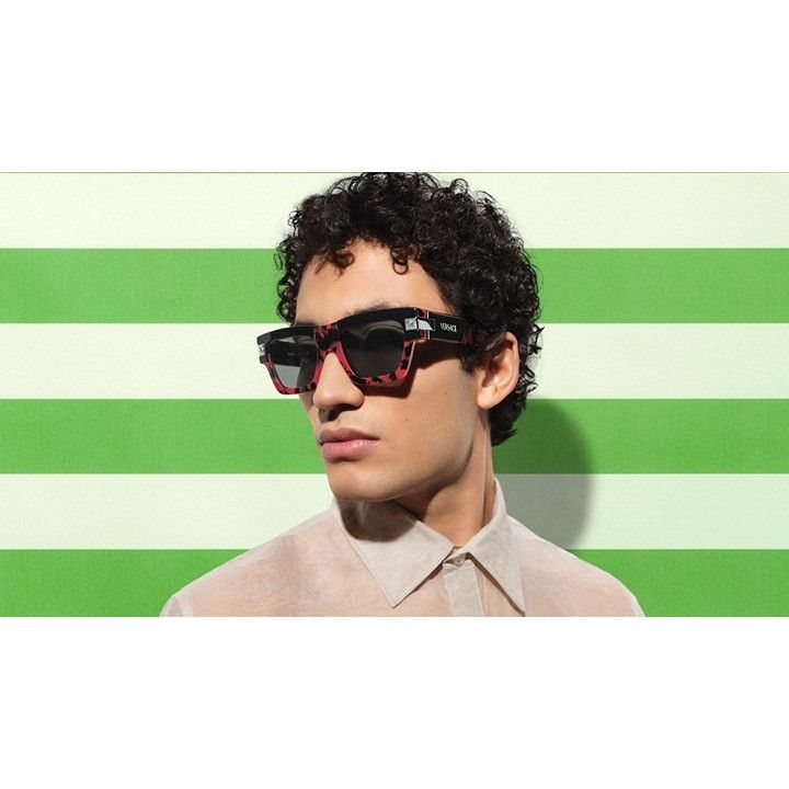 Versace Versace VE4464F 545887 Sunglasses Black / Blue Rectangle Size ONE SIZE - 2 Thumbnail