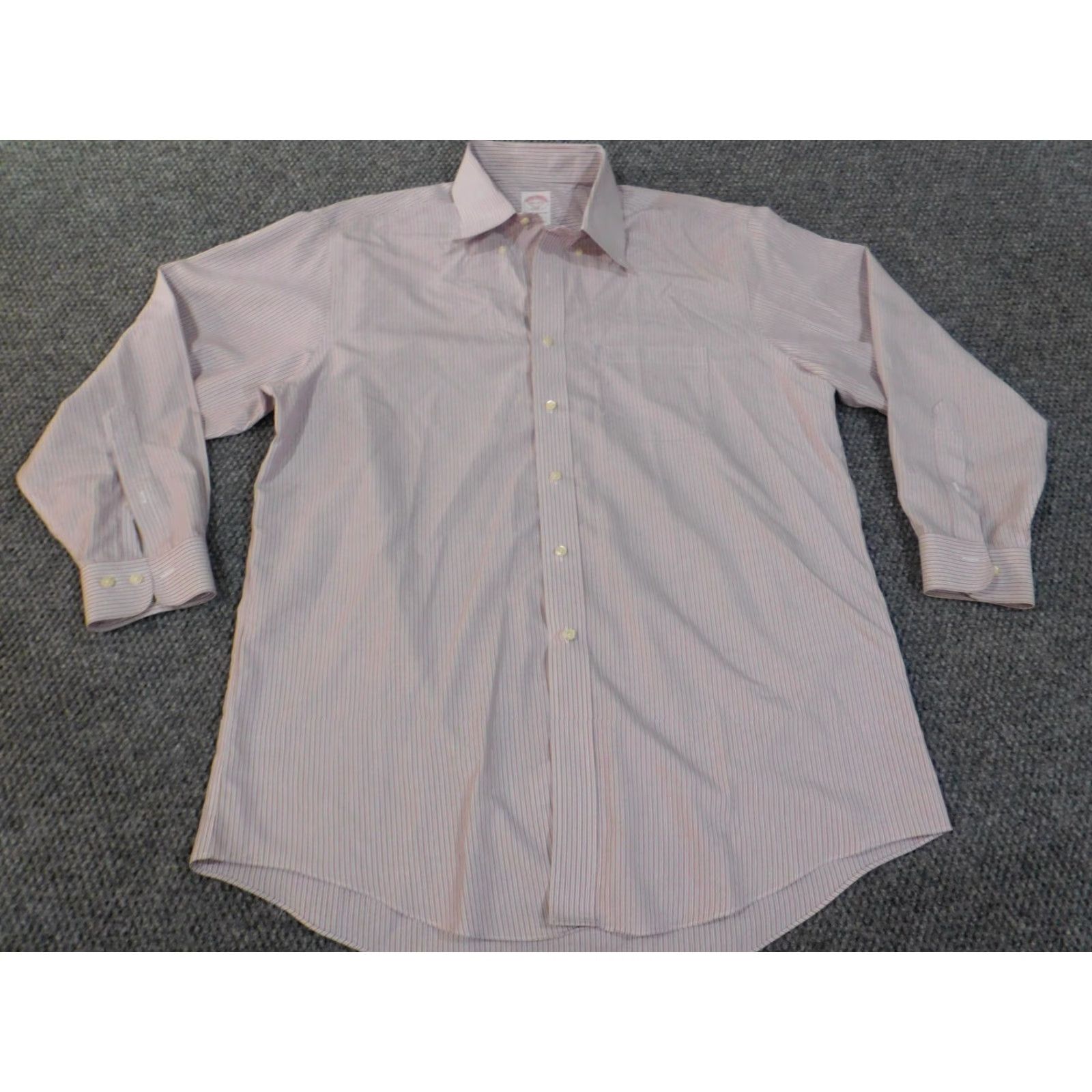 Brooks Brothers Brooks Brothers Shirt 16.5 Pink Mens Striped Classic Button Up Business Dress Shirt Size US XL / EU 56 / 4 - 3 Thumbnail