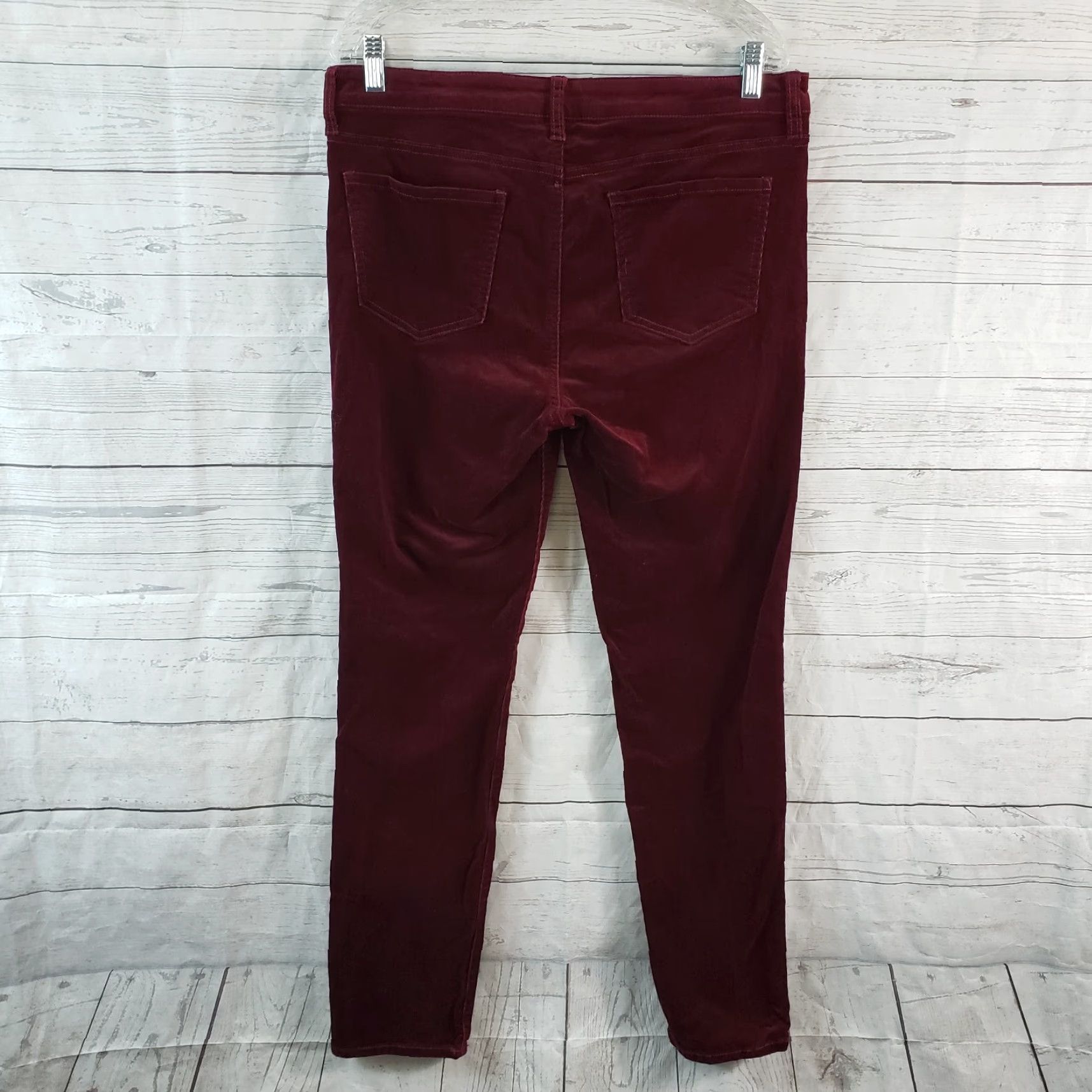 Vintage Edyson Womens Skinny Corduroy Pants Sz 31 Red Mid Rise Cotton Blend Pant Womens Size 24" / US 00 / IT 34 - 3 Thumbnail
