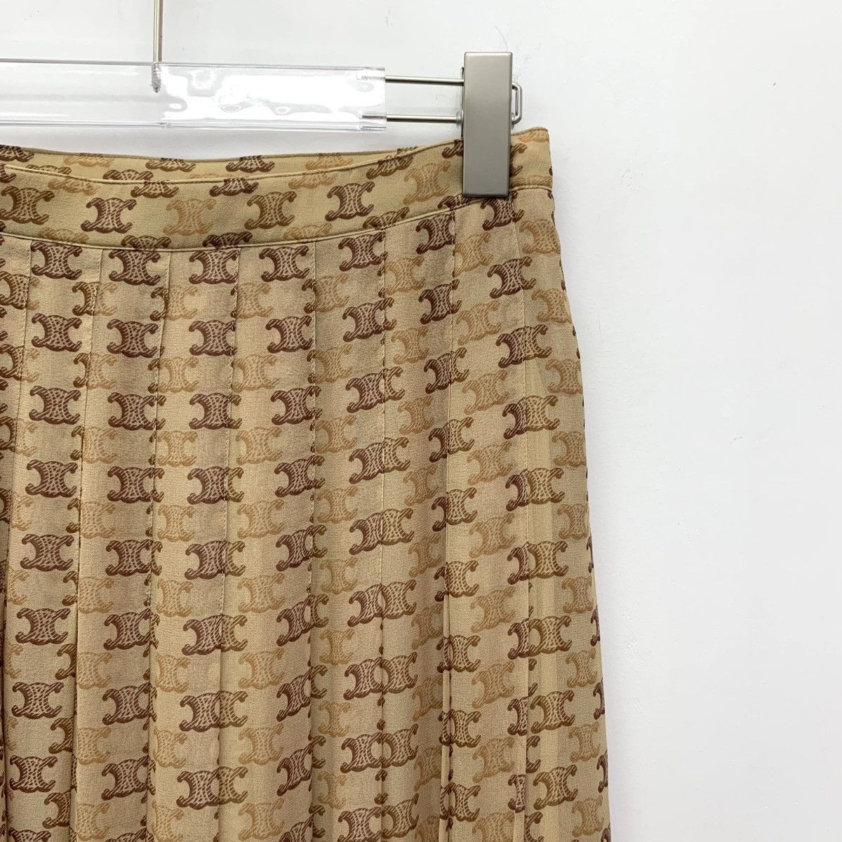 Celine Celine Brown logo Full Printed Mulberry Silk Skirt Size 25" / US 0 / IT 36 - 3 Thumbnail