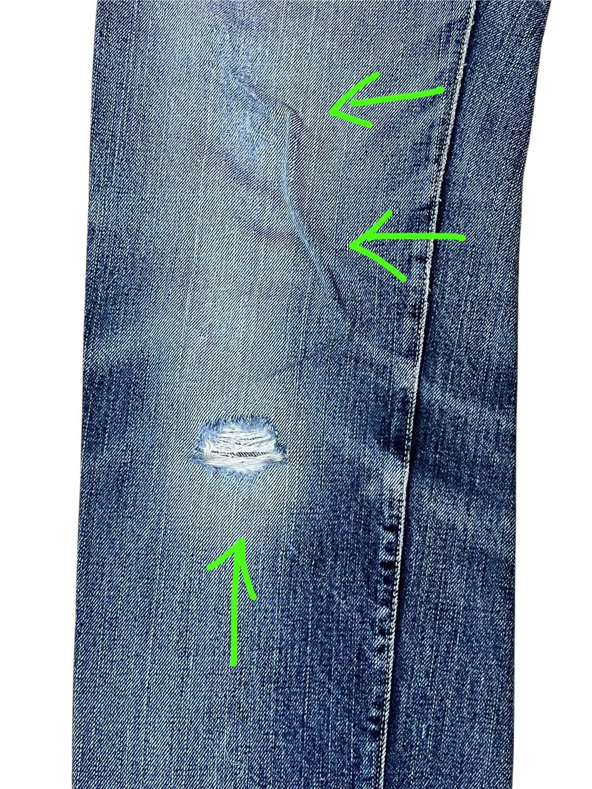 The Flat Head Sick🔥Japanese denim THE FLAT HEAD distressed selvedge jeans Size US 30 / EU 46 - 7 Thumbnail