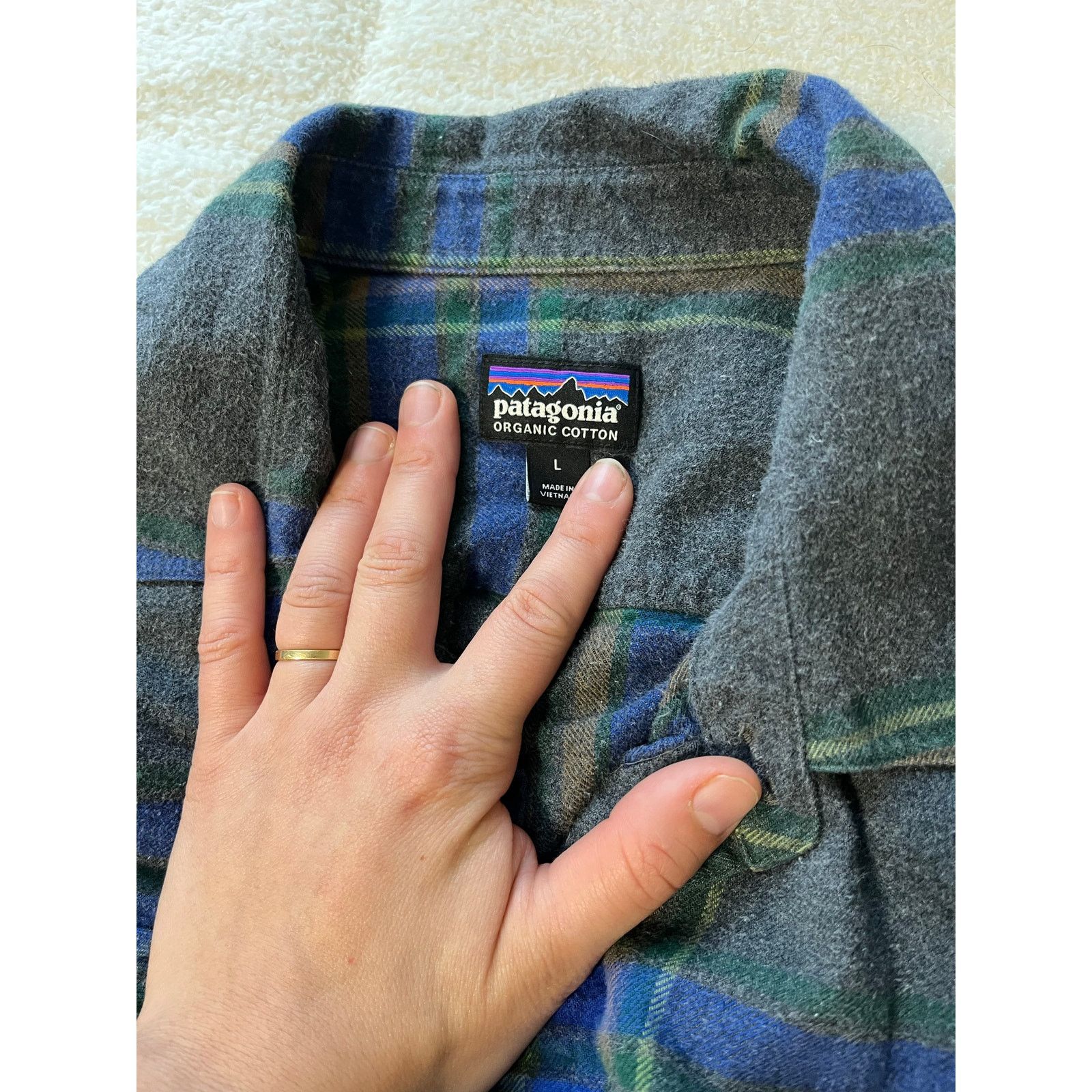 Patagonia Mint Patagonia Organic Cotton Fjord Blue Flannel Shirt Size US L / EU 52-54 / 3 - 2 Thumbnail