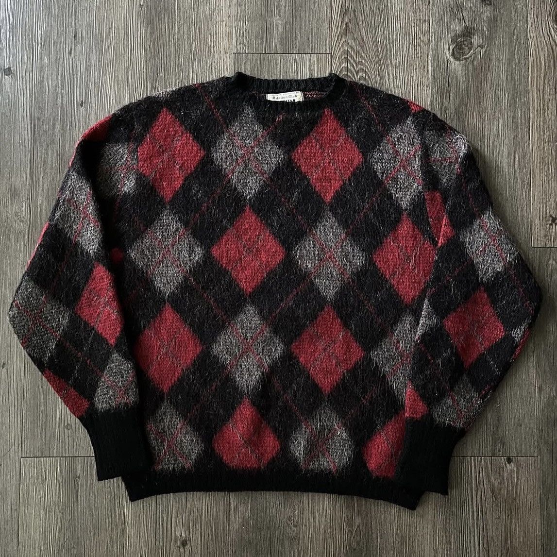 Puritan × Vintage 60s Vintage Puritan Citation Club Argyle Mohair Sweater Size US L / EU 52-54 / 3 - 1 Thumbnail