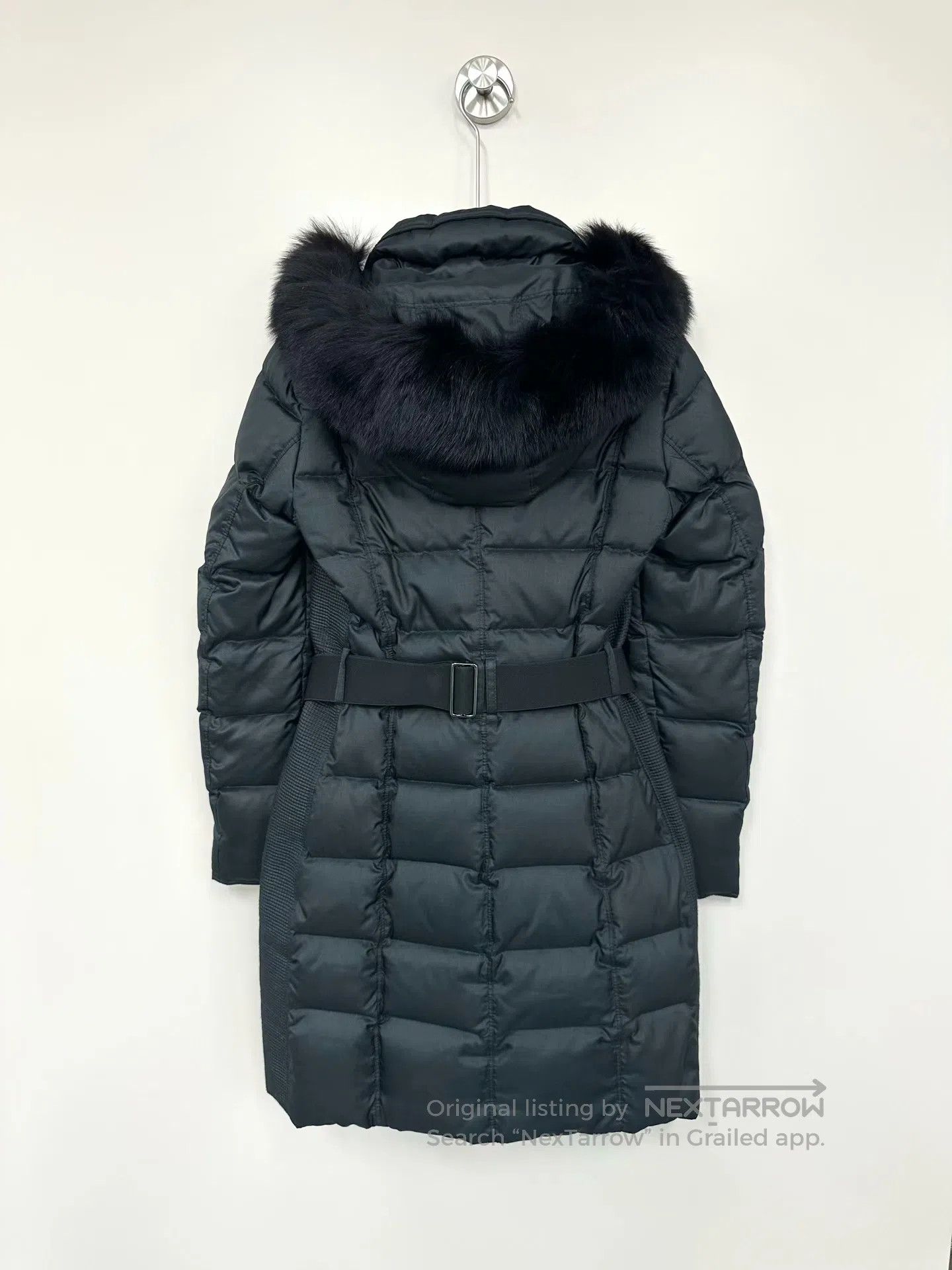 Burberry Burberry Black Fox Fur Collar Waist Zippered Down Jacket| Size XS / US 0-2 / IT 36-38 - 2 Thumbnail