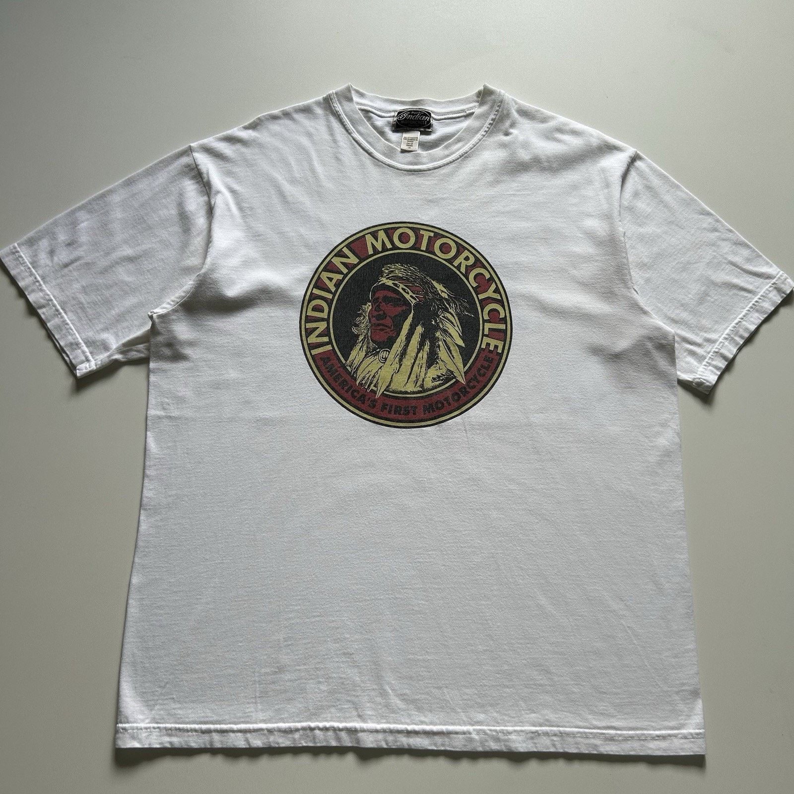 Harley Davidson Vintage Indian Motorcycle T Shirt Large 90s Biker Logo Rare Size US L / EU 52-54 / 3 - 1 Thumbnail