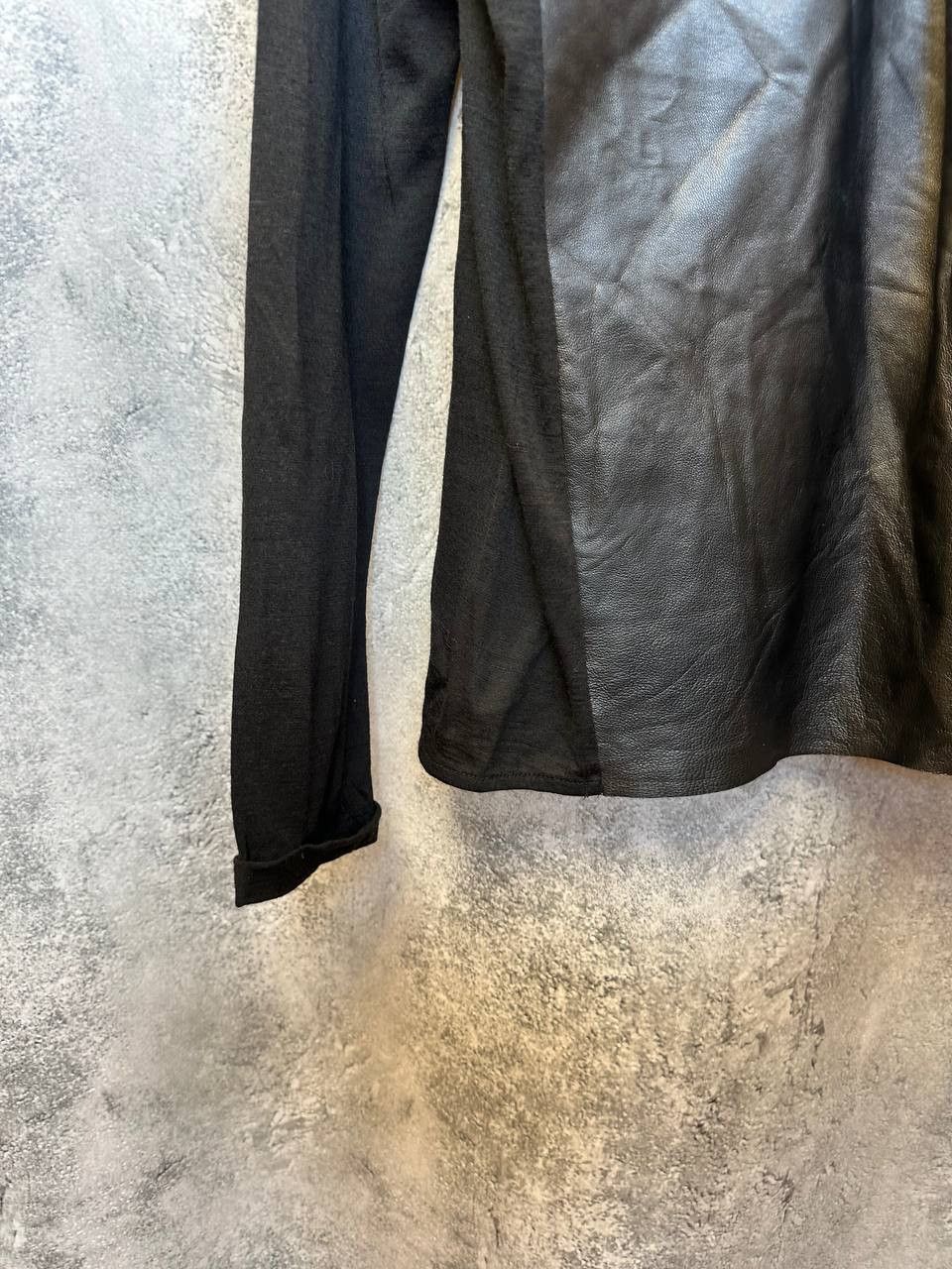 The Kooples The Kooples Lambskin Leather-Panel Zip Cardigan Wool Size L / US 10 / IT 46 - 7 Thumbnail