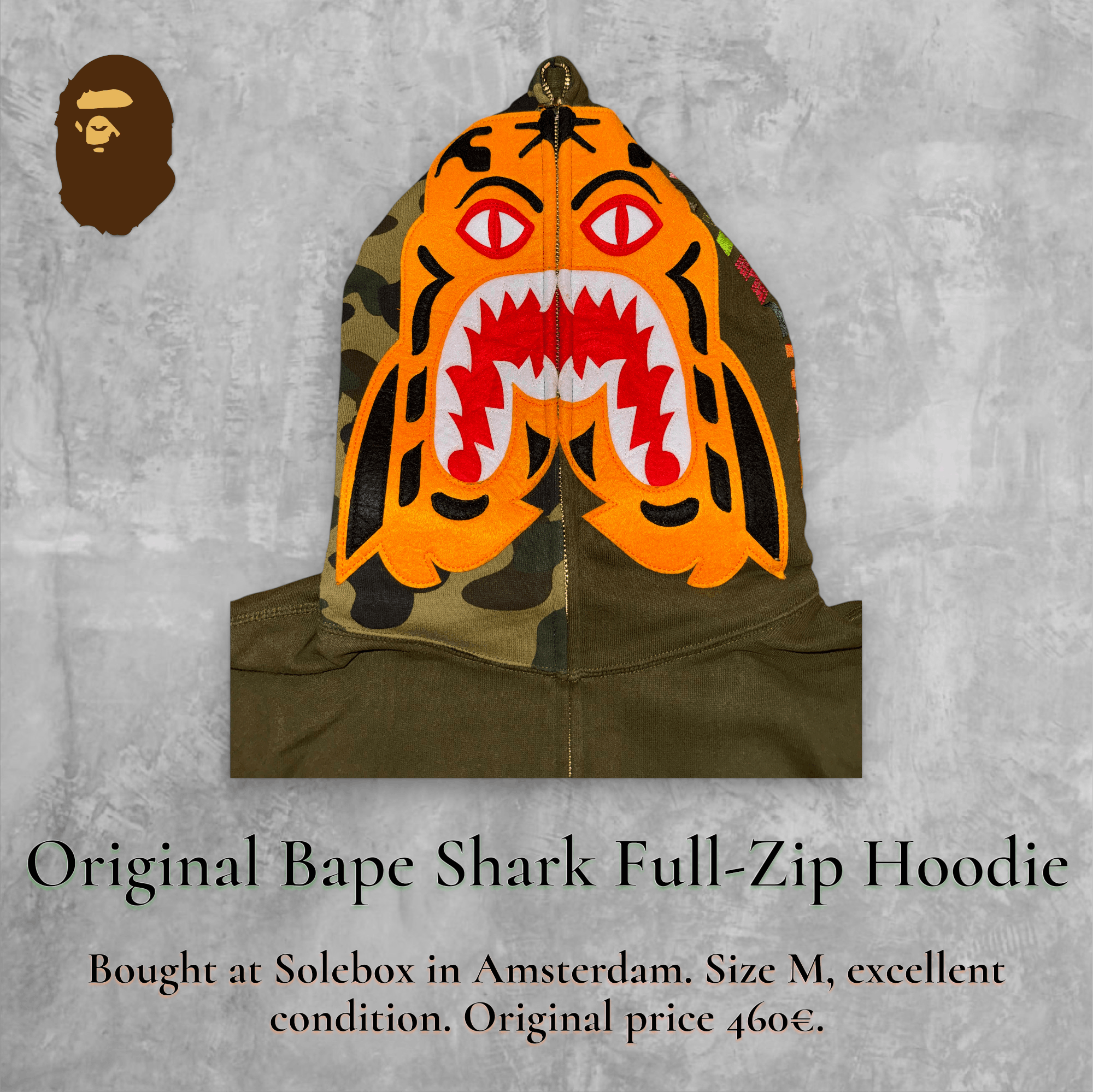 Bape Original Bape Shark Full-Zip Hoodie Size US M / EU 48-50 / 2 - 3 Thumbnail