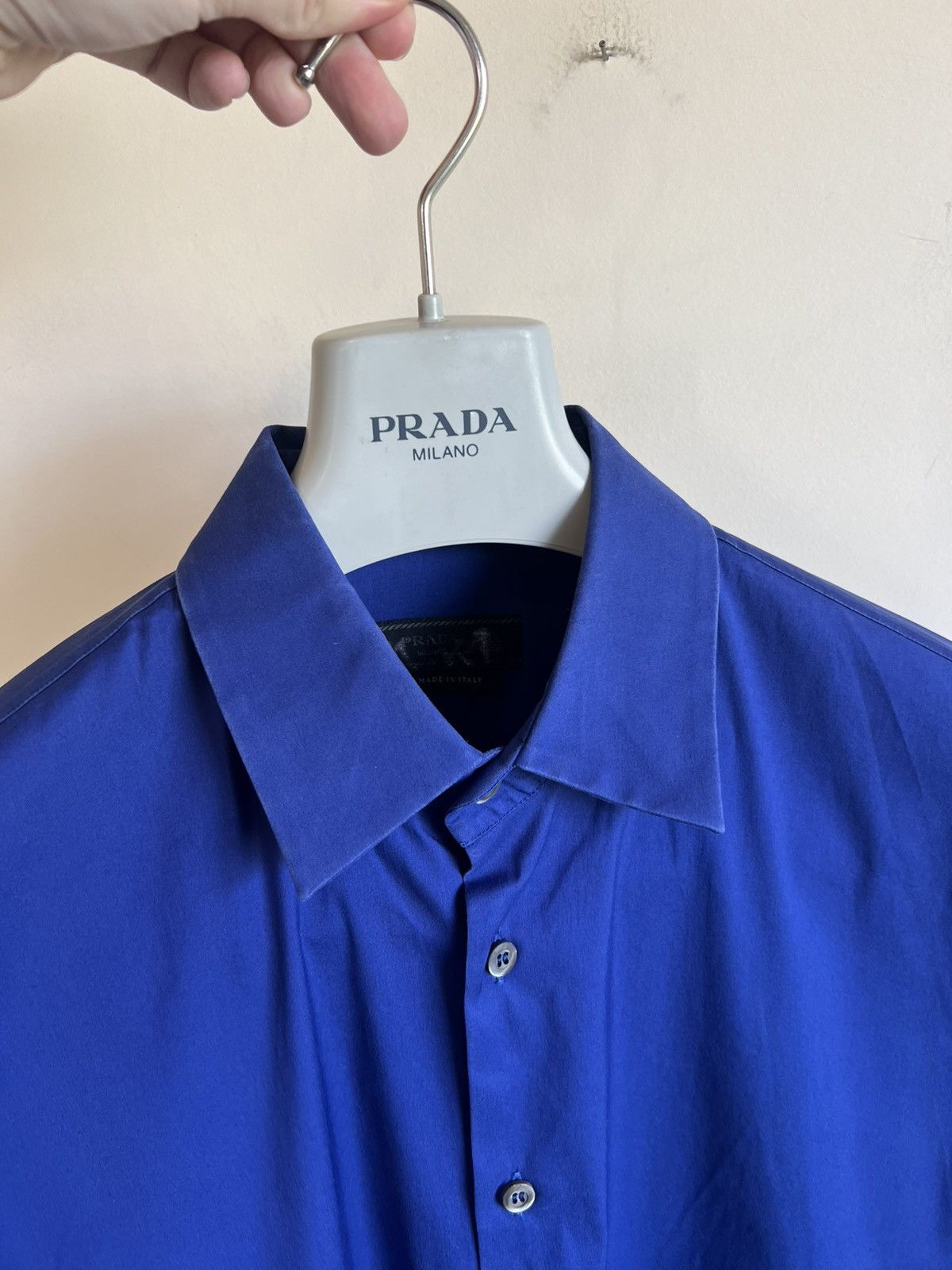 Prada SS16 Blue Prada Button Down Shirt Slim Size US M / EU 48-50 / 2 - 6 Thumbnail