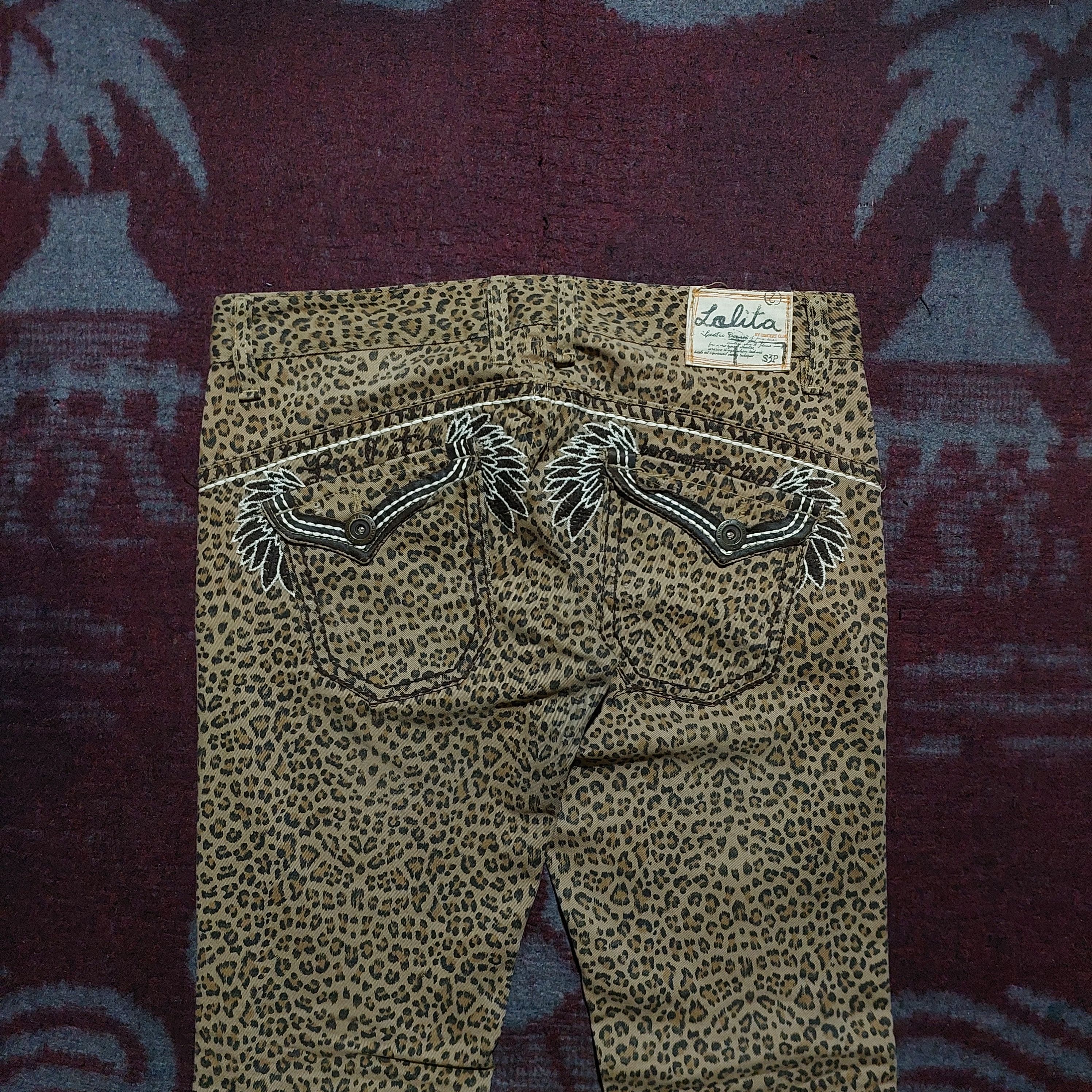 Tornado Mart lolita yoshitomo nara wing embroidery pocket jeans leopard Size US 30 / EU 46 - 5 Thumbnail