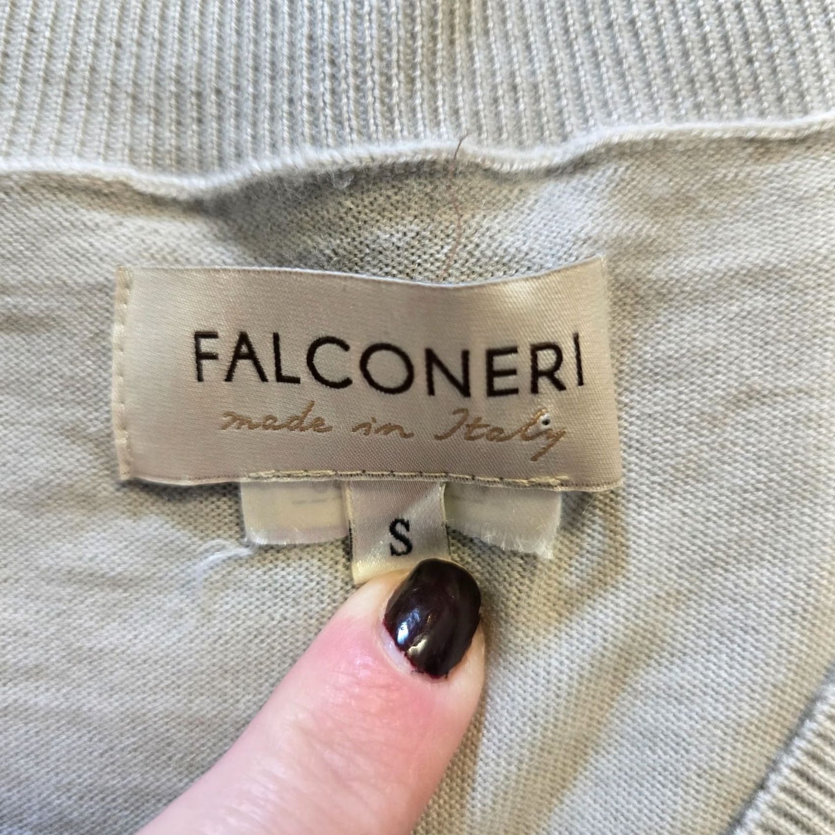 Vintage Falconeri Sweater Womens Size Small Gray Tan Wool Blend V Neck Casual Italy Pull-over Knit Womens Regular Long Sleeve Solid Pattern 70s? Size S / US 4 / IT 40 - 4 Thumbnail