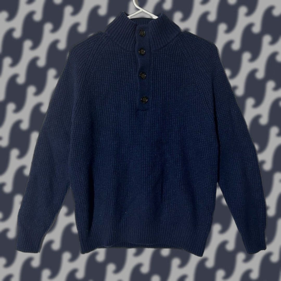 Banana Republic Banana Republic Henley Button Up Blue Italian Yarn Pullover Sweater M Mens Medium Size US M / EU 48-50 / 2 - 1 Thumbnail