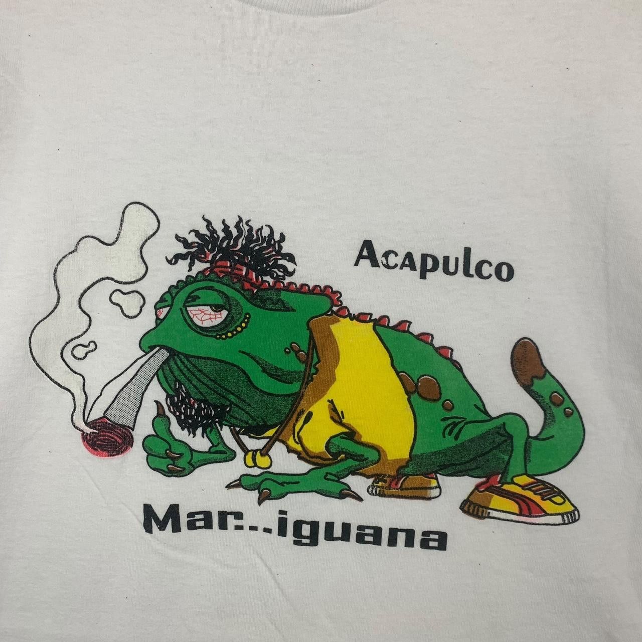 Vintage Vintage 90’ ACAPULCO MAR IGUANA Artwork Hippie Tee Shirt Size US XL / EU 56 / 4 - 5 Thumbnail