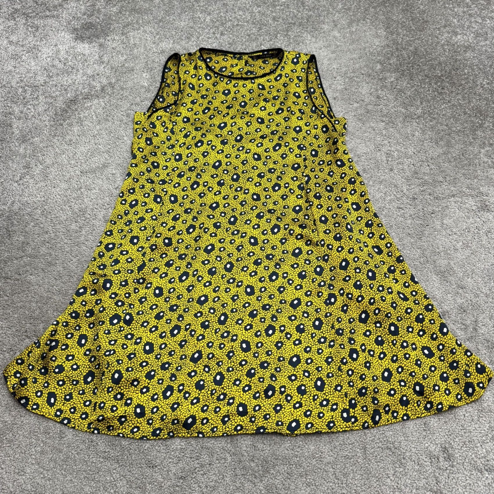 Zara Zara Basic Animal Print Sleeveless Shift Dress Womens Large Yellow Pockets Casual Size L / US 10 / IT 46 - 2 Thumbnail