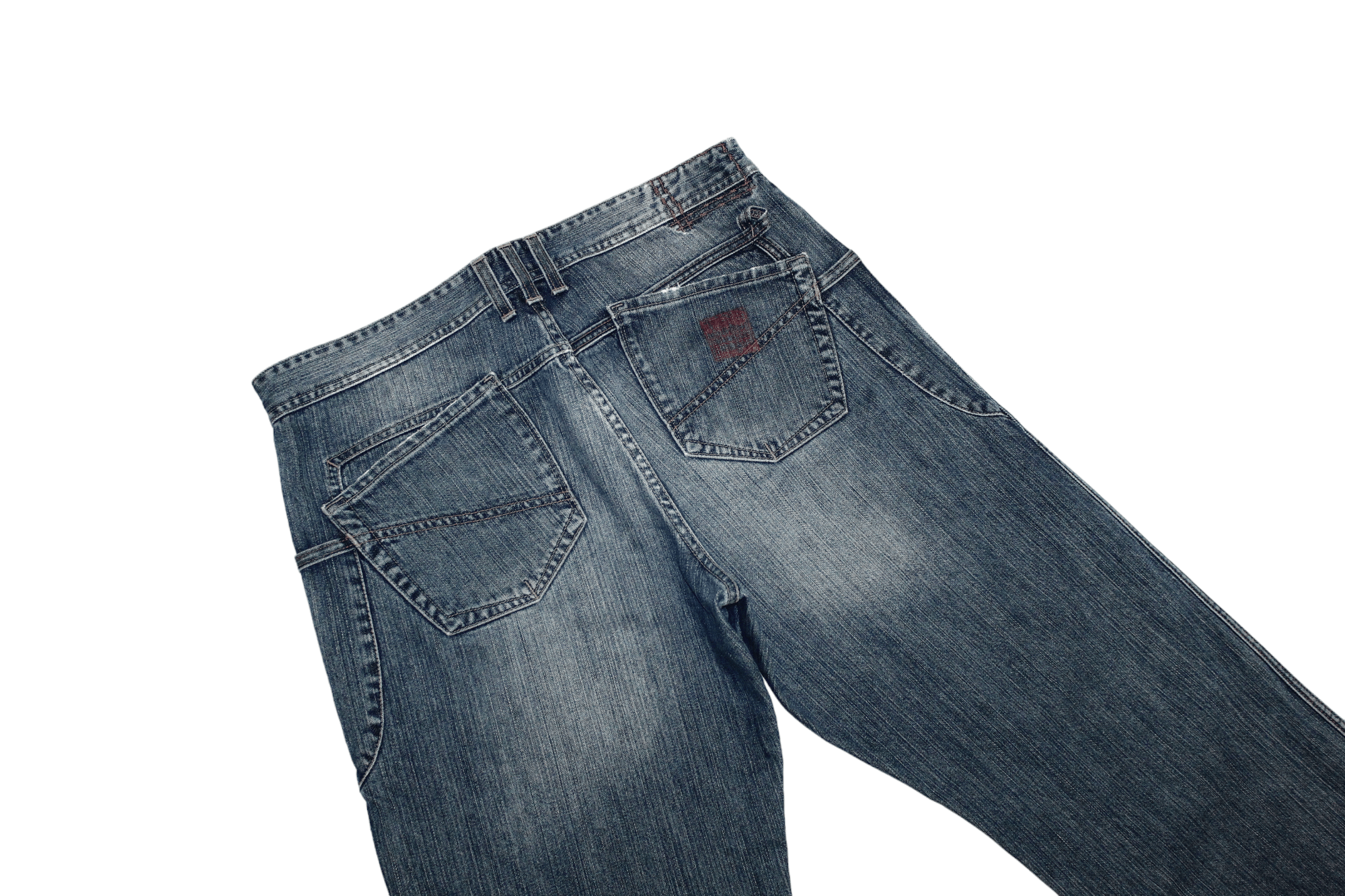 Marithe + Francois Girbaud VTG Marithe Francois Girbaud Blue Faded Denim Baggy Jeans Size US 34 / EU 50 - 8 Thumbnail